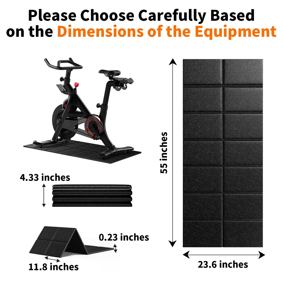 Non-Slip Walking Pad Mat 55x24 for Carpet Floors - Workout Floor Protection, Mat for Under Walking pad, Treadmill, Bike & Exercise Equipment, for Hardwood Floors, Noise Shock Absorption, Stationary