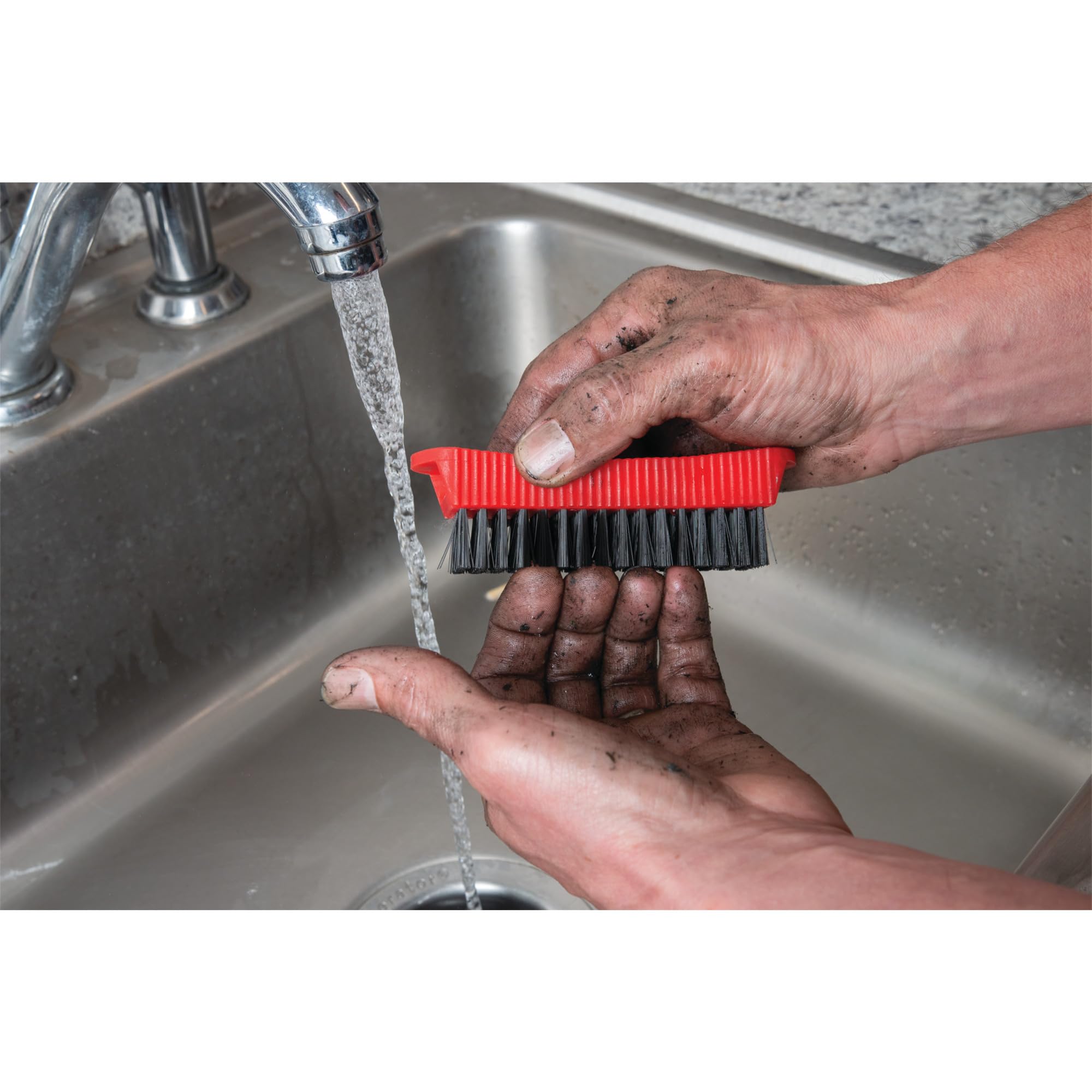 Performance Tool W9163 Utility and Fingernail Brush with Magnet / Scrub Brush