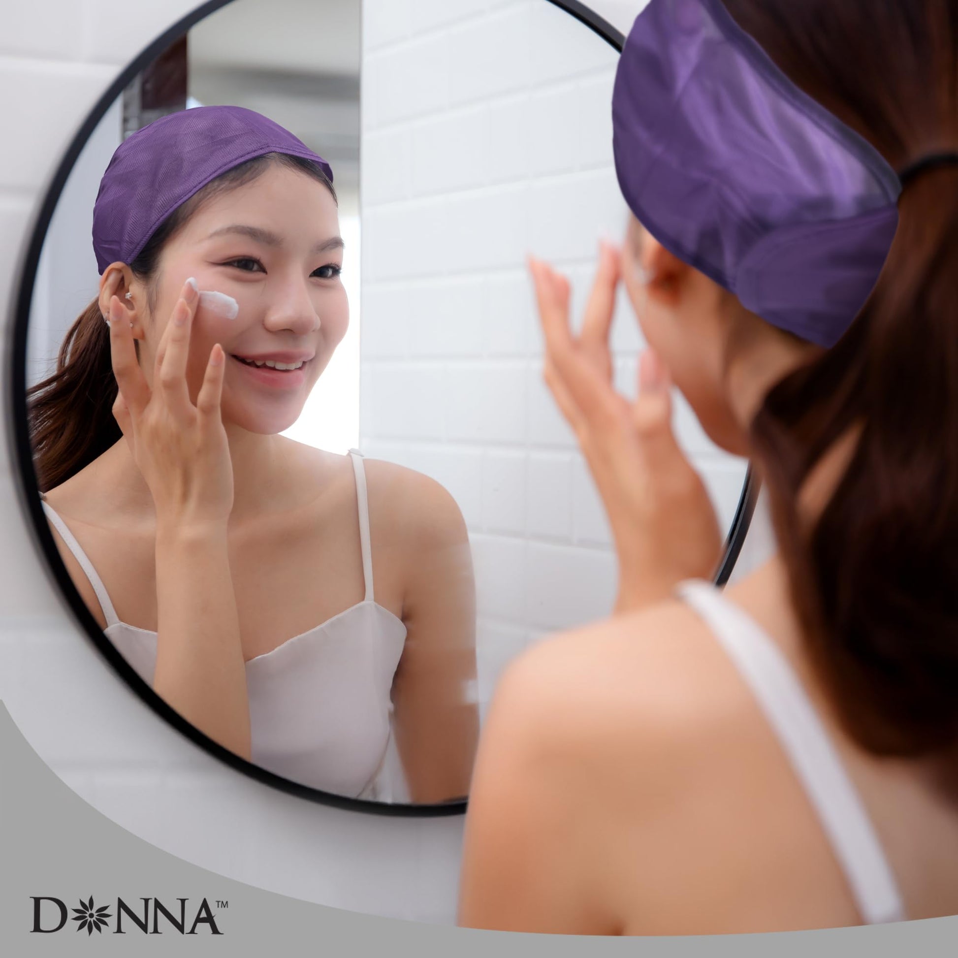 DONNA Silky Satin Hair Wrap, Luxurious Head Wraps for Black Women, Premium Silk Hair Wrap for Nighttime Protection and Style Black Satin Headband, 1pc