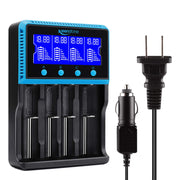 Keenstone 18650 Battery Charger, Smart Universal Charger LCD Display for Rechargeable Batteries Ni-MH Ni-Cd AA AAA Li-ion LiFePO4 IMR 10440 14500 16340 RCR123A 26650