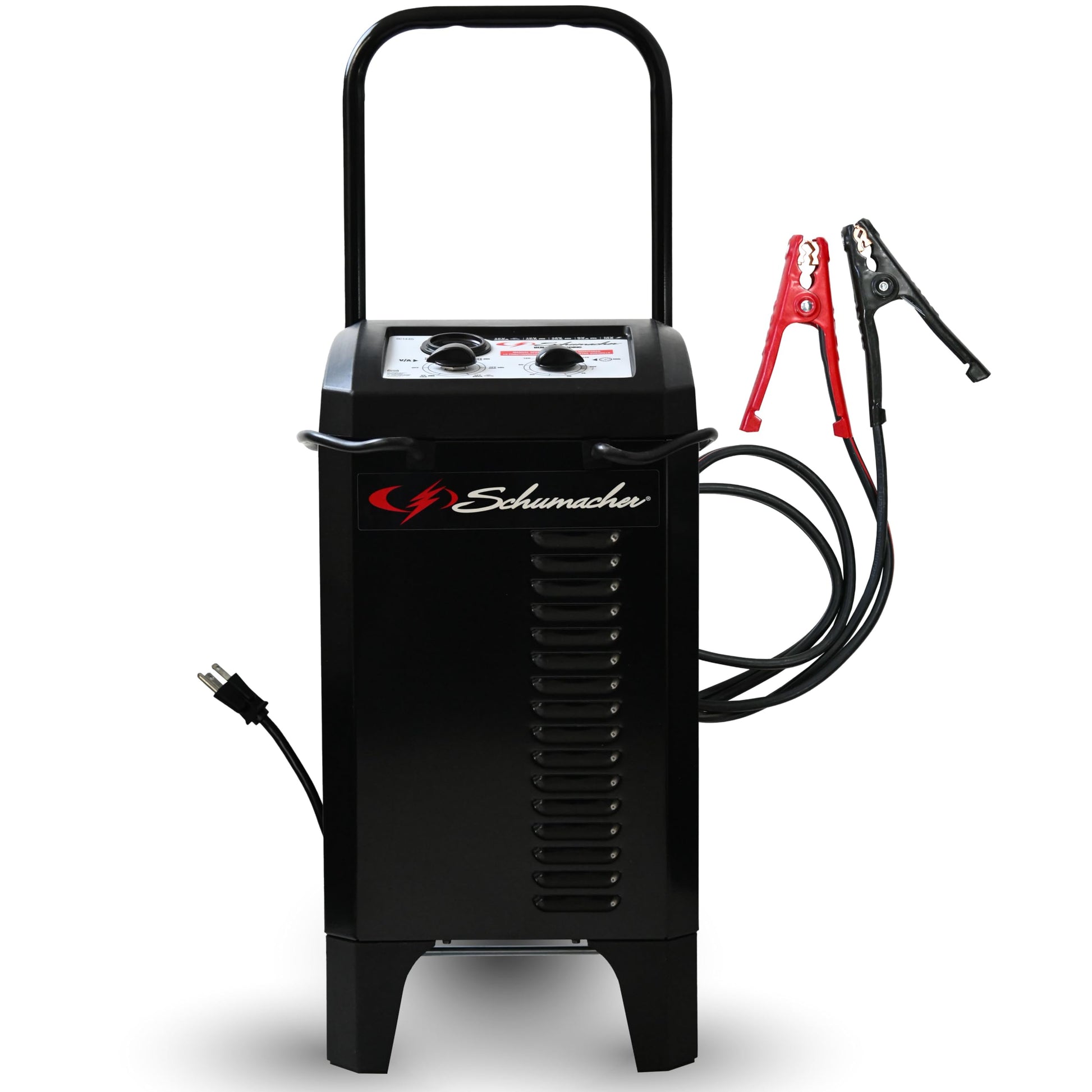 Schumacher Electric Manual Battery Charger & Engine Starter – 6V/12V 250A Heavy-Duty Battery Charger with 50A Boost Mode, Color-Coded Clamps, 6-Foot Output Cables & Rugged Design SC1445