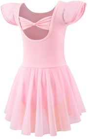 Mecceos Ballettbodys mit Rock für Kleinkinder, Mädchen, Tanz, Rüschen, Ballett-Kleider, Outfits (Ballettrosa, 4–6 Jahre, MEAM-251)
