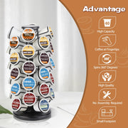 BLACKSMITH FAMILY K Cup Holders k Cup Holder K Cups Holder,K Cup Carousel, Coffee Pods Storage Organizer Stand,Comes All in One Piece,No Assembly Required,1 Count(Capacity of 40 Pods, Black)