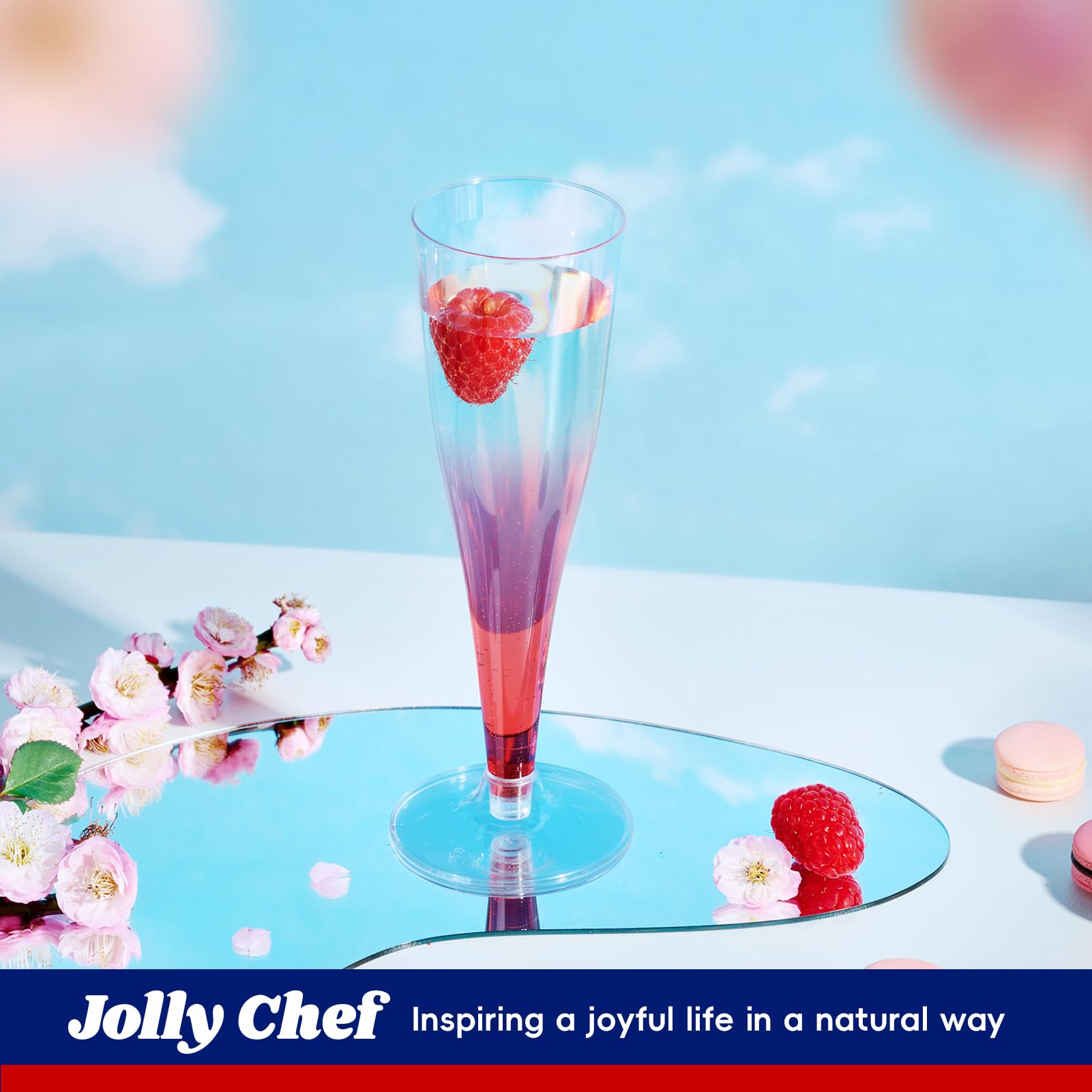 JOLLY CHEF 100 Pack Plastic Champagne Flutes Disposable 4.5 oz Clear Plastic Champagne Glasses Perfect for Wedding, Thanksgiving Day, Christmas