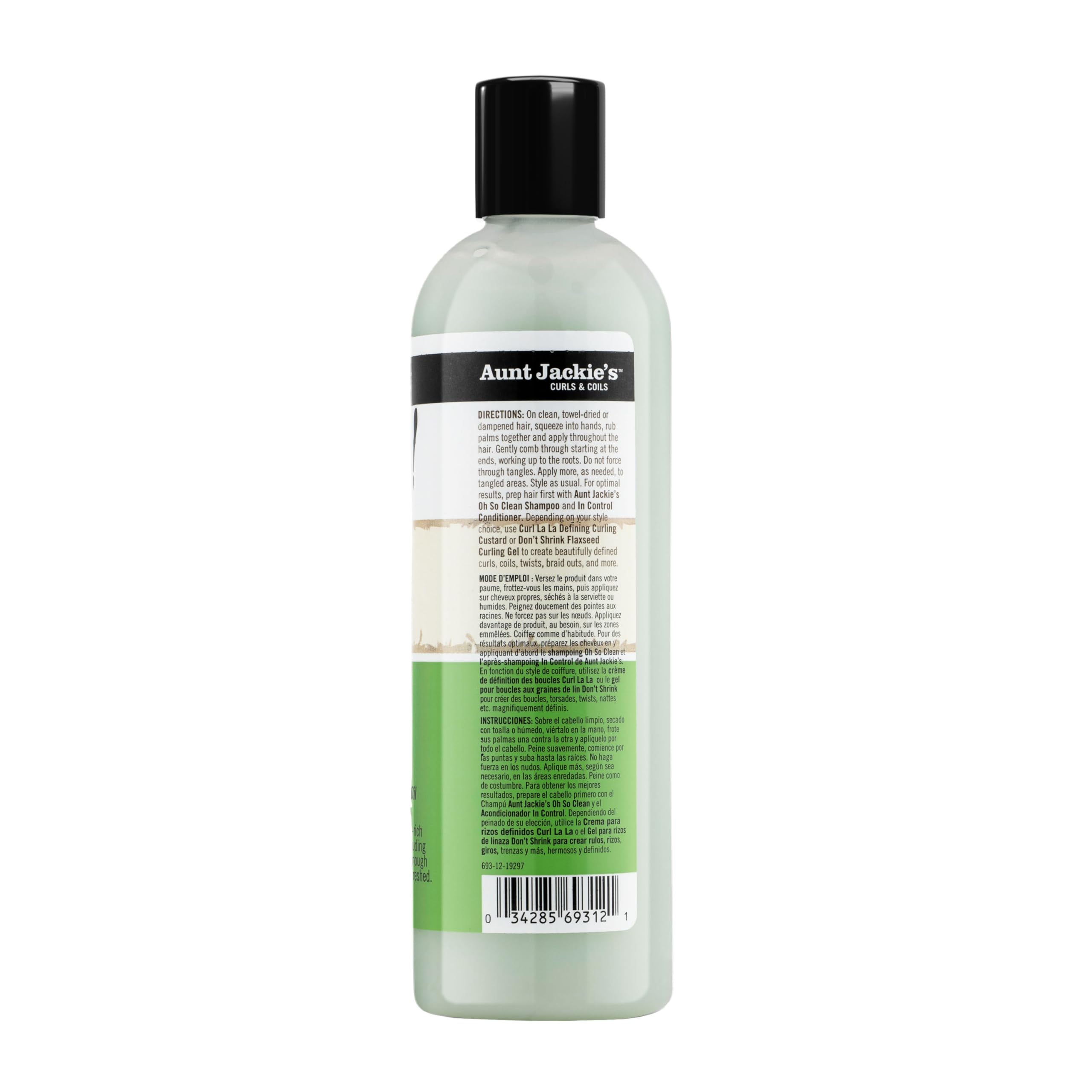 Aunt Jackie's Curls and Coils Quench Moisture Intensive Leave-In Hair Conditioner for Natural Curls, Coils and Waves, Enriched with Shea Butter, 12 oz