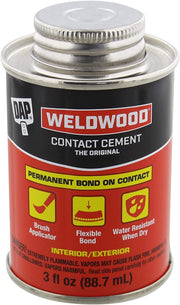 DAP Weldwood Contact Cement 3oz. Tan, Water Resistant, Strong, Instant Bond