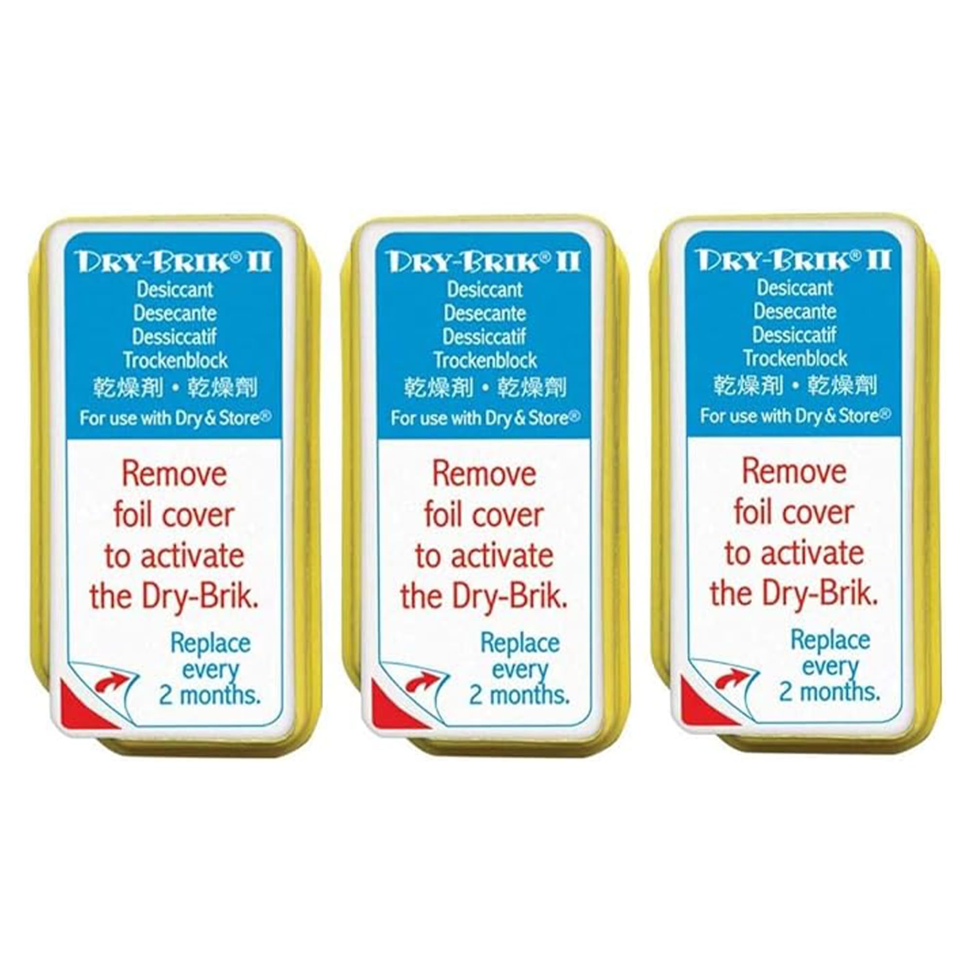 Dry-Brik II Desiccant Blocks - 3 Blocks (1 Pack of 3 Blocks)| Replacement Moisture Absorbing Block for the Global II and Zephyr by Dry & Store | Hearing Device Dehumidifiers
