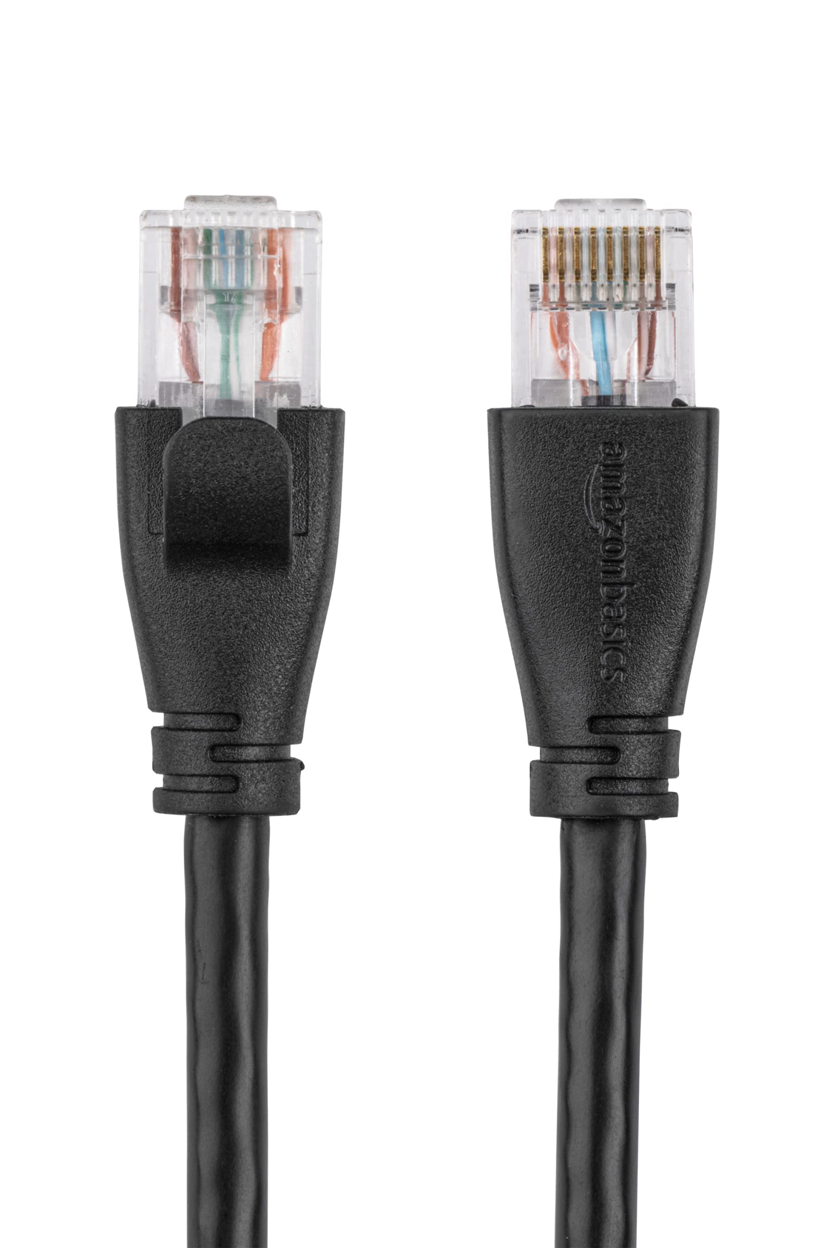 Amazon Basics RJ45 Cat-6 Ethernet Patch Cable, 1Gpbs Transfer Speed, Gold-Plated Connectors, 50 Foot for PC, TV, Tablet, Router, Printer, Black
