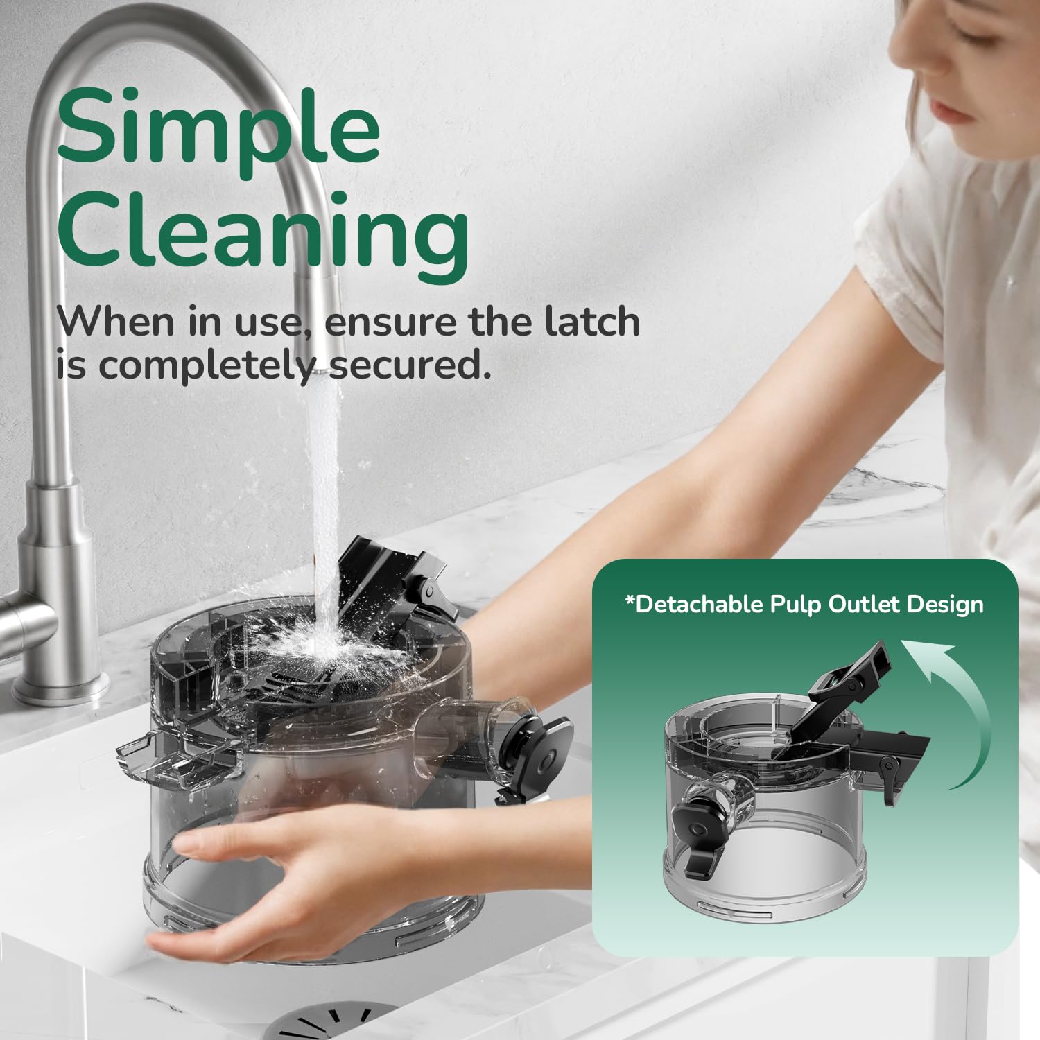 Canoly C16 Cold Press Juicer, 6" Extra Wide Feed Chute, 3-IN-1 Strainers (Juice & Sorbet & Nut Milk), Powerful AC Brushless Motor, Self Precut System, Juicer Machines with BPA-Free (Space Gray)