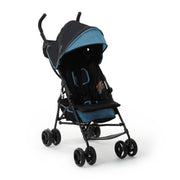 Ingenuity 3D Mini Convenience Stroller - Lightweight Stroller with Compact Fold, Multi-Position Recline, Canopy with Pop Out Sun Visor - Umbrella Stroller for Travel & More, Blue/Black