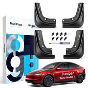 Wigoo 2025 New Tesla Model Y Juniper Accessories Mud Flaps [Stay Clean, Protect Paint] All Weather Guards, No Drilling Required, for Tesla New Model Y 2025 2026 Launch, Thicker Version (Set of 4)