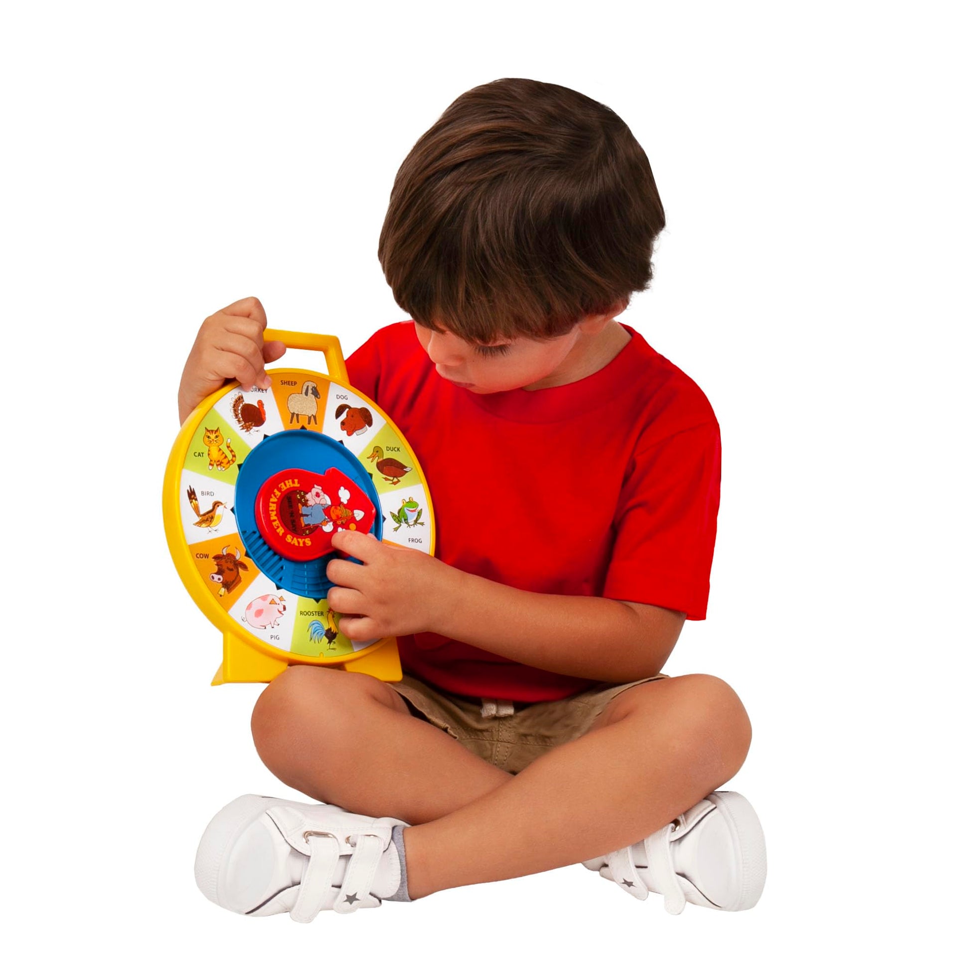 Fisher Price Classics - Farmer Says See 'n Say - Vintage Learning Toy, Sounds and Animals, Interactive Retro Game for Kids, Girls, Boys, Baby, Preschoolers, Toddlers, Unisex Ages 18 Months +