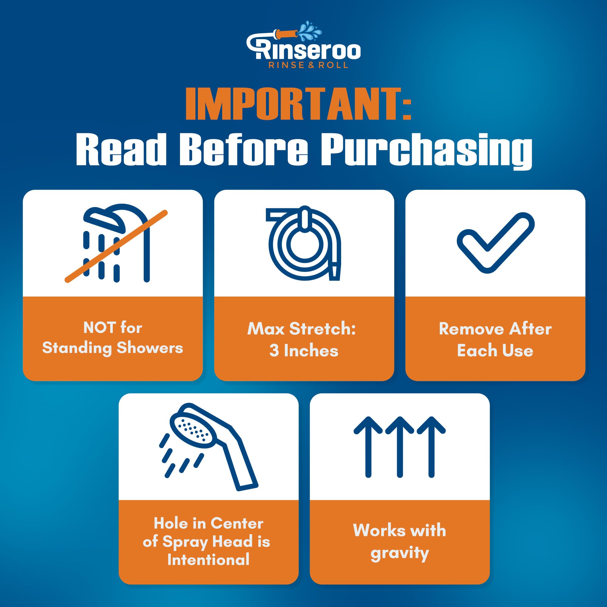 Rinseroo: Slip-On Tub Hose – As Seen on Shark Tank – 5ft Flex Bathtub Faucet Sprayer – Easy Rinse for Pets, Hair & Cleaning – No Installation Needed – Fits Faucets Up to 3” Wide – Mess-Free & Portable