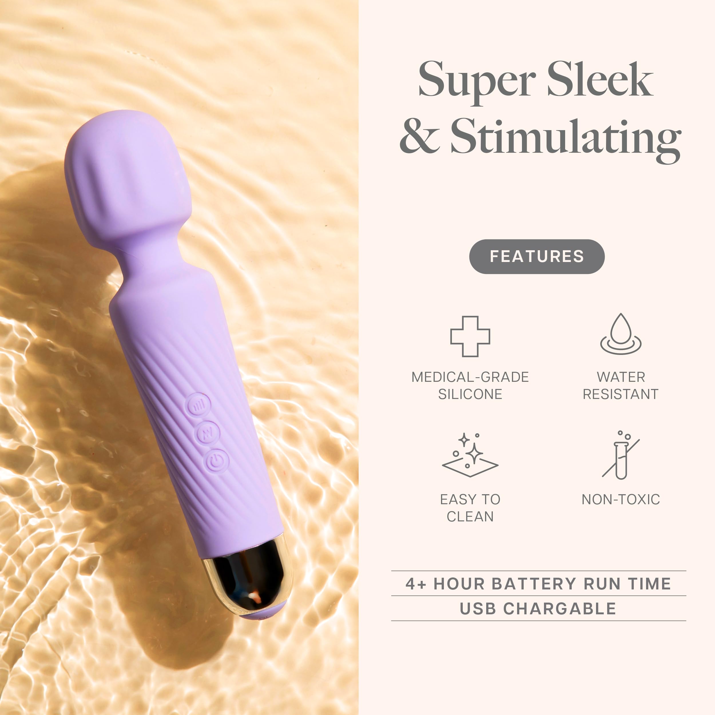 Ava Vibrator for Women – 4 Hour Battery Life | Water Resistant Body Safe Silicone | Clitoral Vibrator Sex Toy with 20 Patterns & 8 Speeds – Clit Stimulator Adult Sex Toys – Discreet Gift