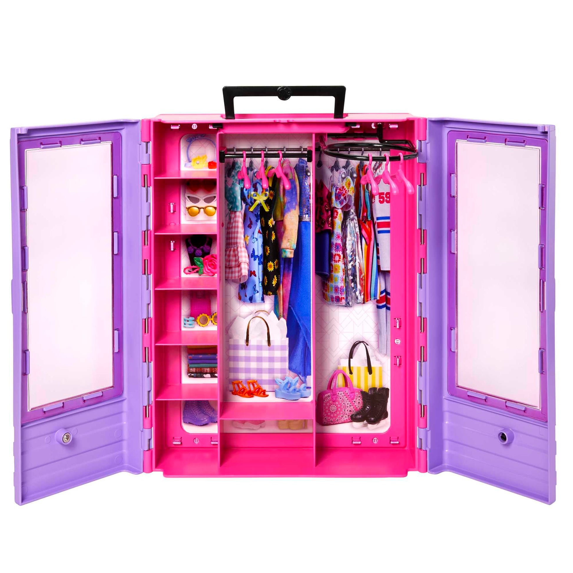 Barbie Doll & Playset, Fashionistas Ultimate Closet with Clothes (3 Outfits) & Fashion Accessories Including 6 Hangers