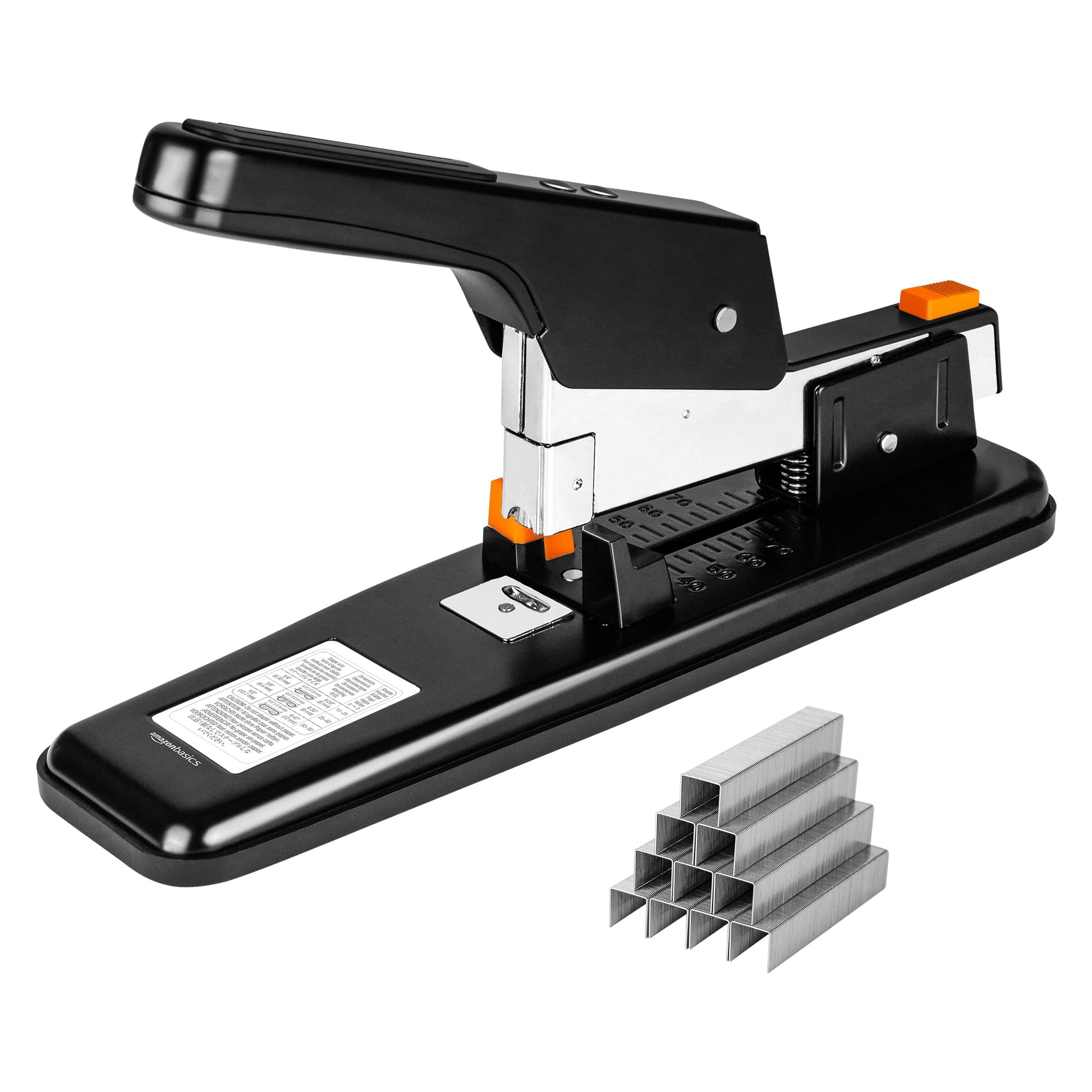 Amazon Basics Heavy Duty Stapler, 90 Sheets High Capacity, Large Office Stapler with 1000 Staples, Black