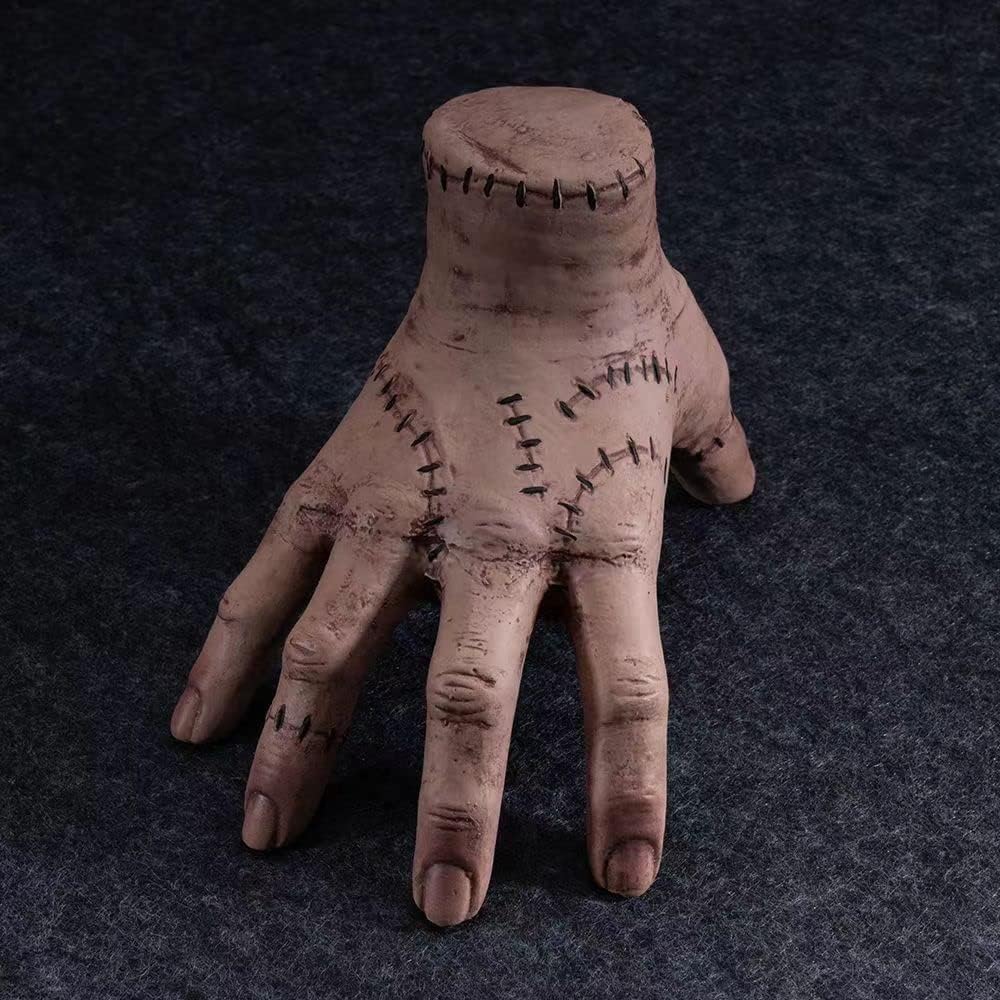 Rercarre Wednesday Addams Family Thing Hand, Cosplay Hand by Addams Family, Fake Hand Toys Scary Props Halloween Decorations Prop Movie, (HWDA-BACX)