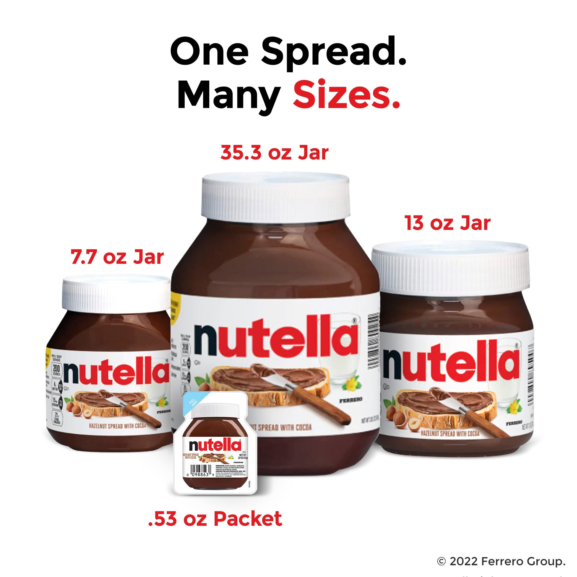 Nutella Hazelnut Spread with Cocoa, Creamy Hazelnut Spread, Breakfast Favorite, 35.3 oz Jar