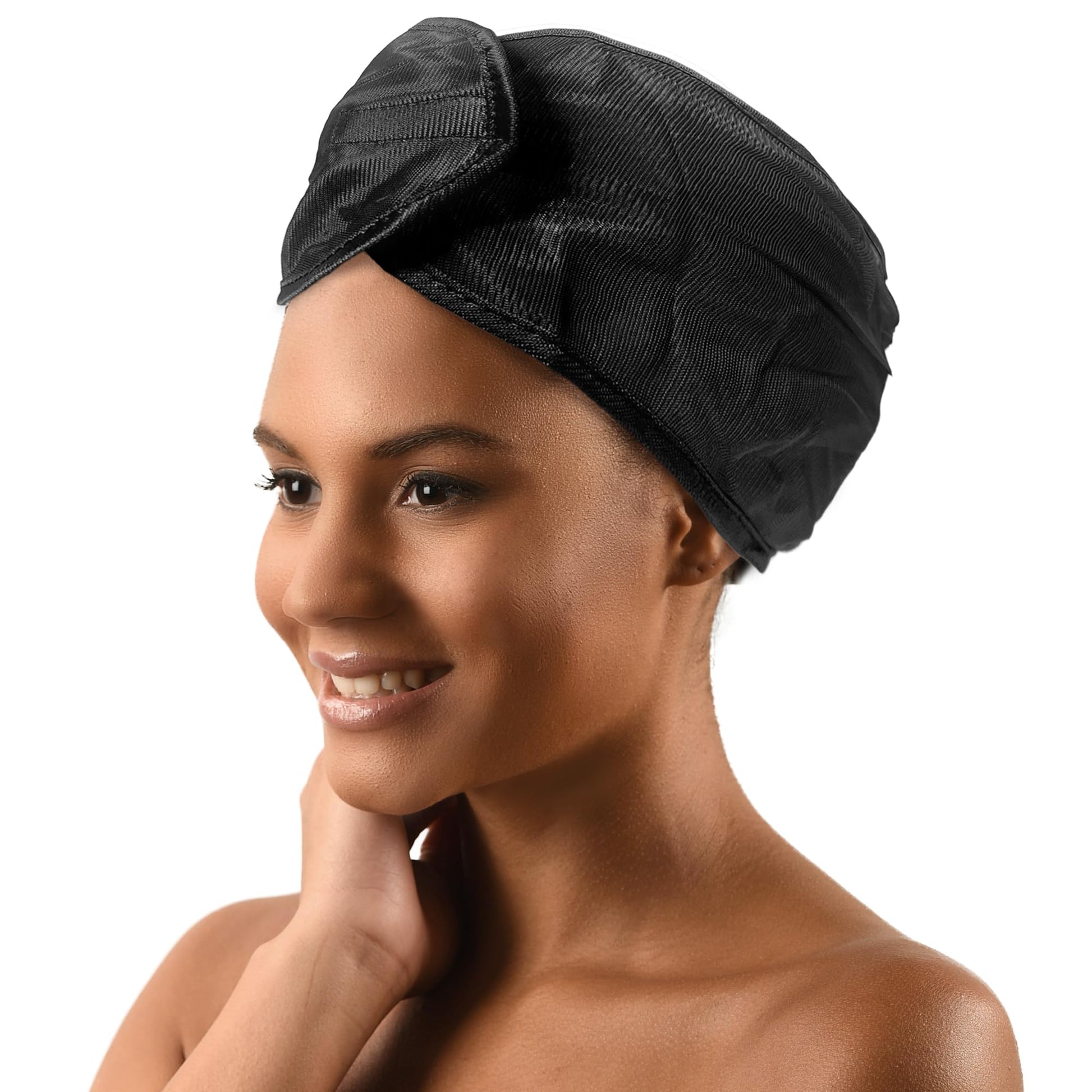 DONNA Silky Satin Hair Wrap, Luxurious Head Wraps for Black Women, Premium Silk Hair Wrap for Nighttime Protection and Style Black Satin Headband, 1pc