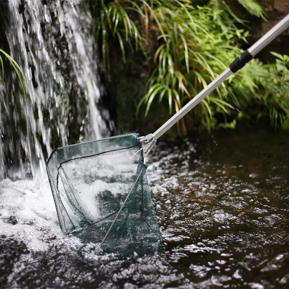 Fishing Landing Net with Telescoping Pole Fishing Net Freshwater Fishing Net for Pond, Handle Full Extended to 50 Inches