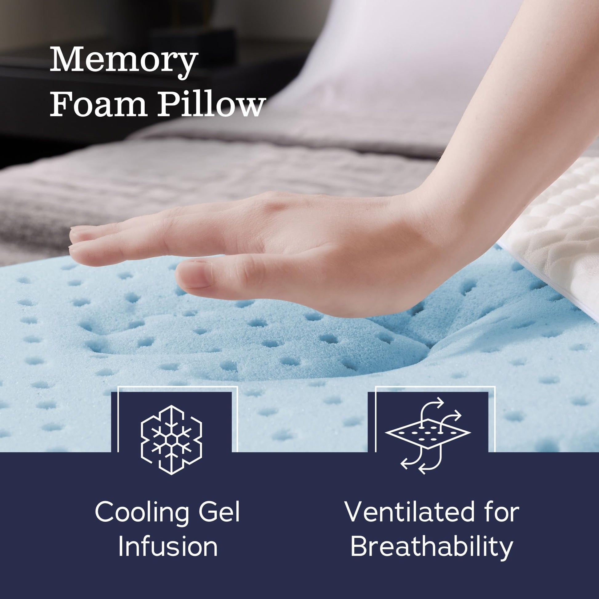 WEEKENDER Standard Gel Memory Foam Pillow Size-1-Pack-Medium Plush Feel-Neck and Shoulder Support-Side, Stomach, and Back Sleepers-Home, Hotel, & Hospital Essentials-CertiPur Certified, White