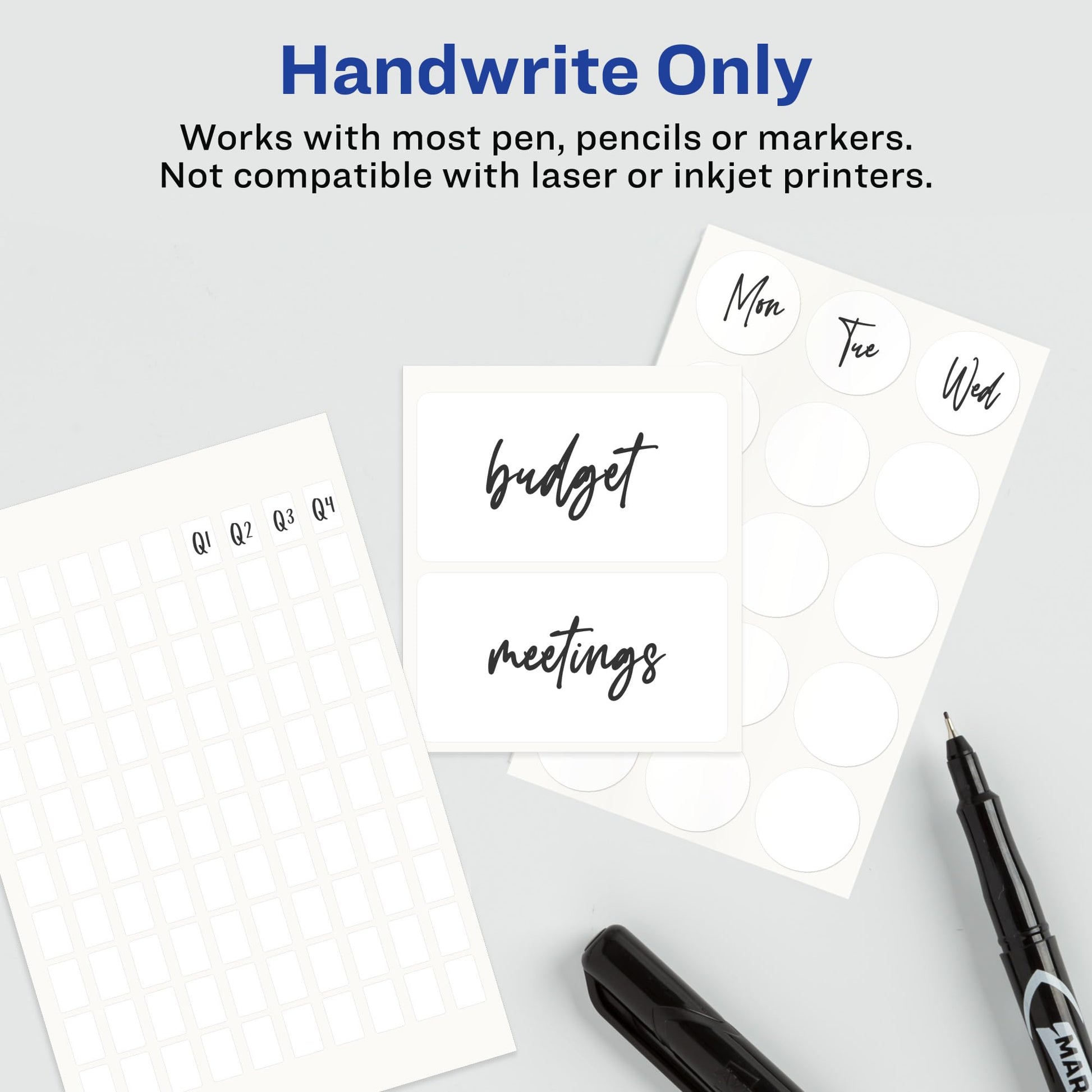 Avery File Folder Labels, 5/8" x 2-3/4", White, Non-Printable, 156 Blank Labels Total (6141)
