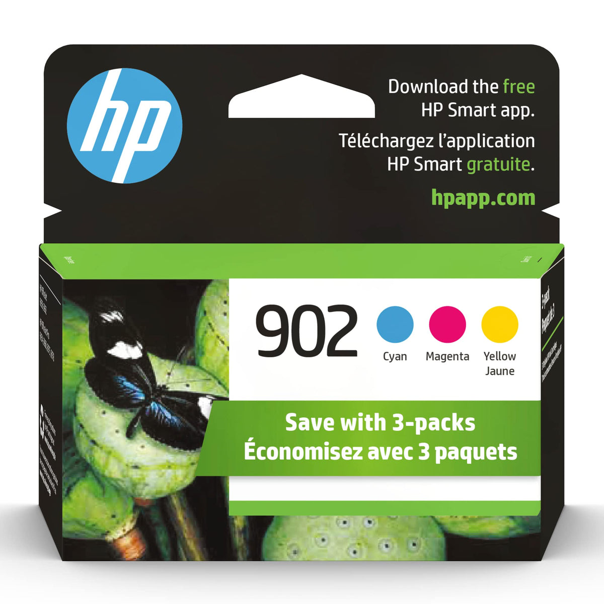 HP 902 Cyan, Magenta, Gelb Original Tintenpatronen für HP Drucker | Kompatibel mit Druckerserie: OfficeJet 6950, 6960; OfficeJet Pro 6960, 6970 | Für Instant Ink geeignet | T0A38AN