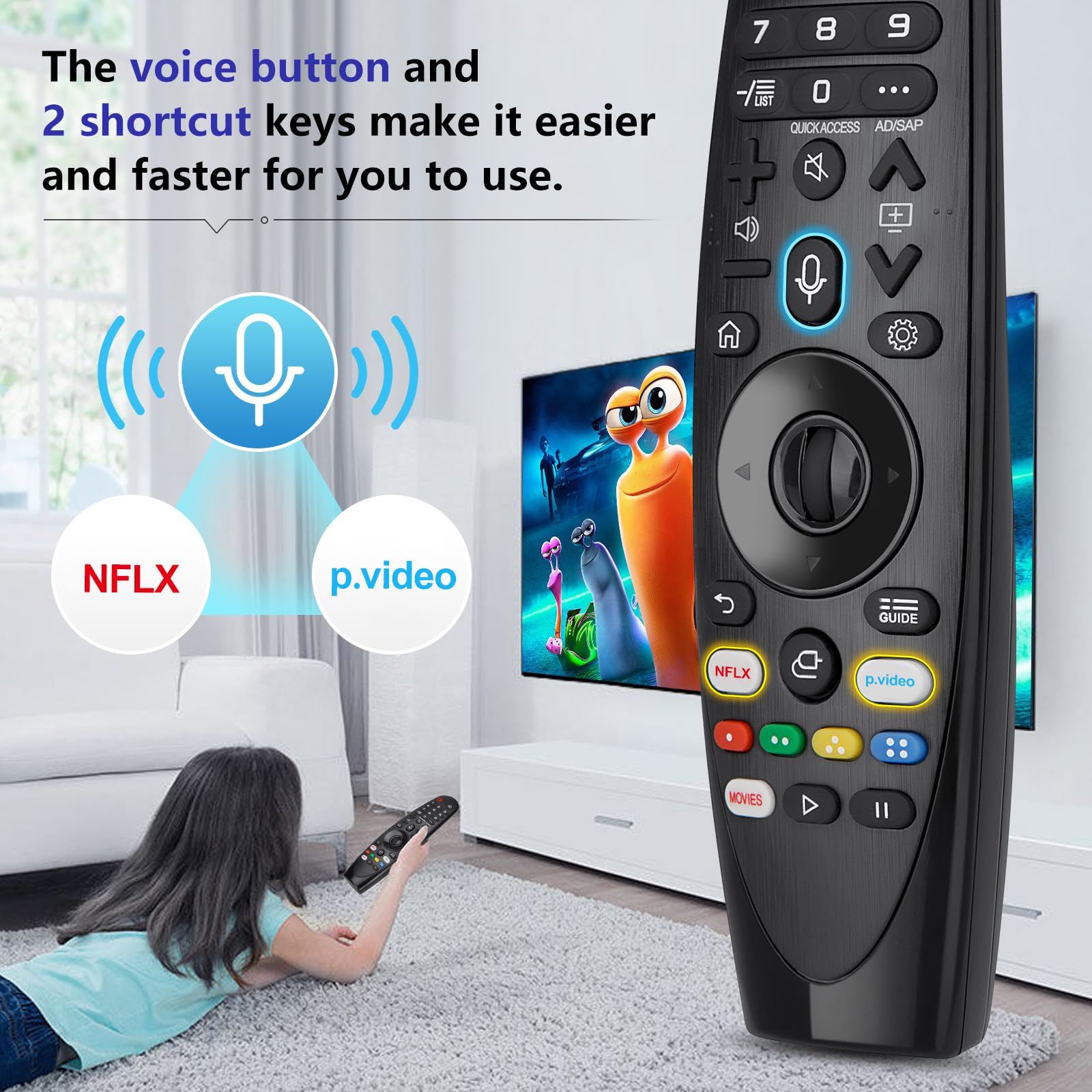 Voice-Magic-for-LG-TV-Remote-Control-Replacement Compatible with LG Smart OLED Thinq Webos TVs for AKB75855501 AN-MR24gn MR23gn MR22gn MR21ga MR20ga