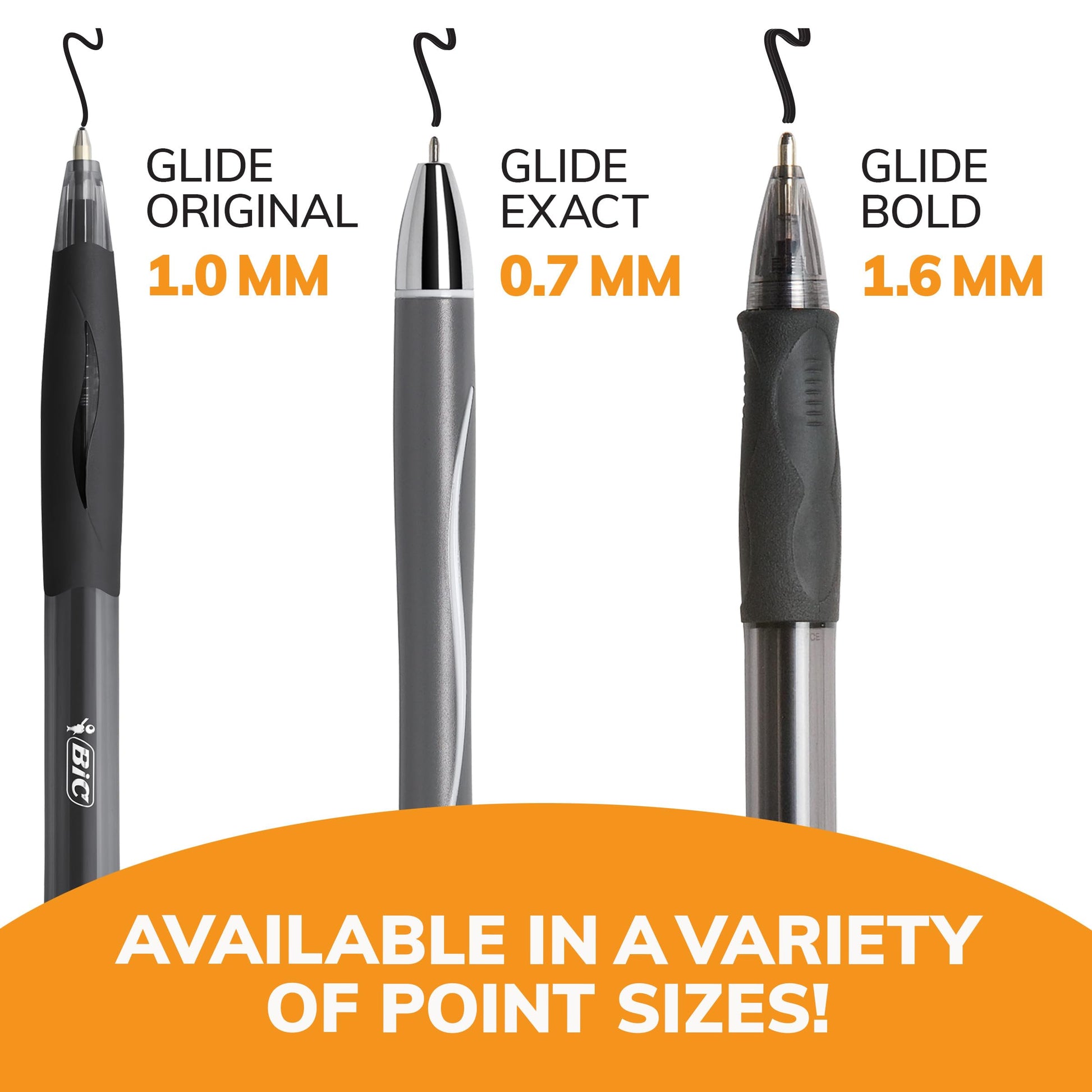 BIC Glide Black Retractable Ballpoint Pens, Medium Point (1.0mm), 4-Count Pack, Ultra Smooth Writing Black Pens