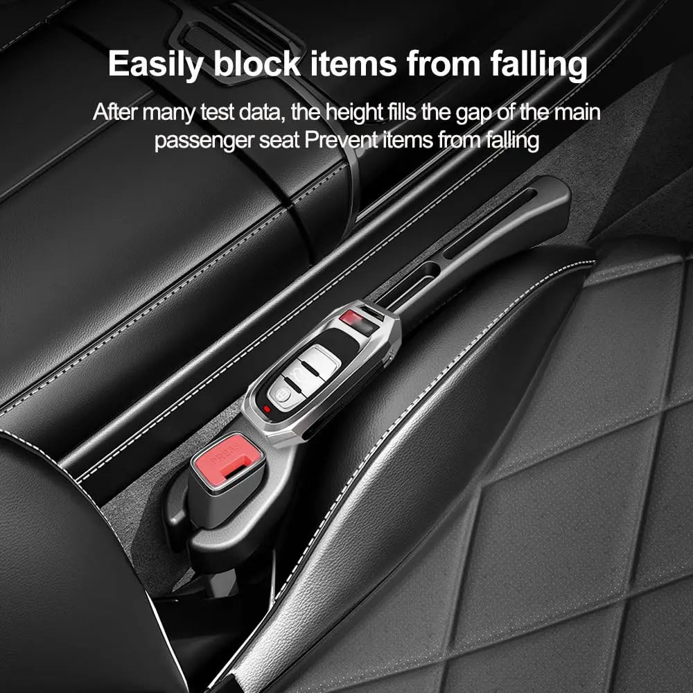 SSNNUU 2PCS Car Seat Gap Filler Organizer with Phone Holder,[Upgrade Version] Car Seat Gap Organizer for Prevent Falling,Essential Car Accessories Car Side Seat Gap Filler (Black)