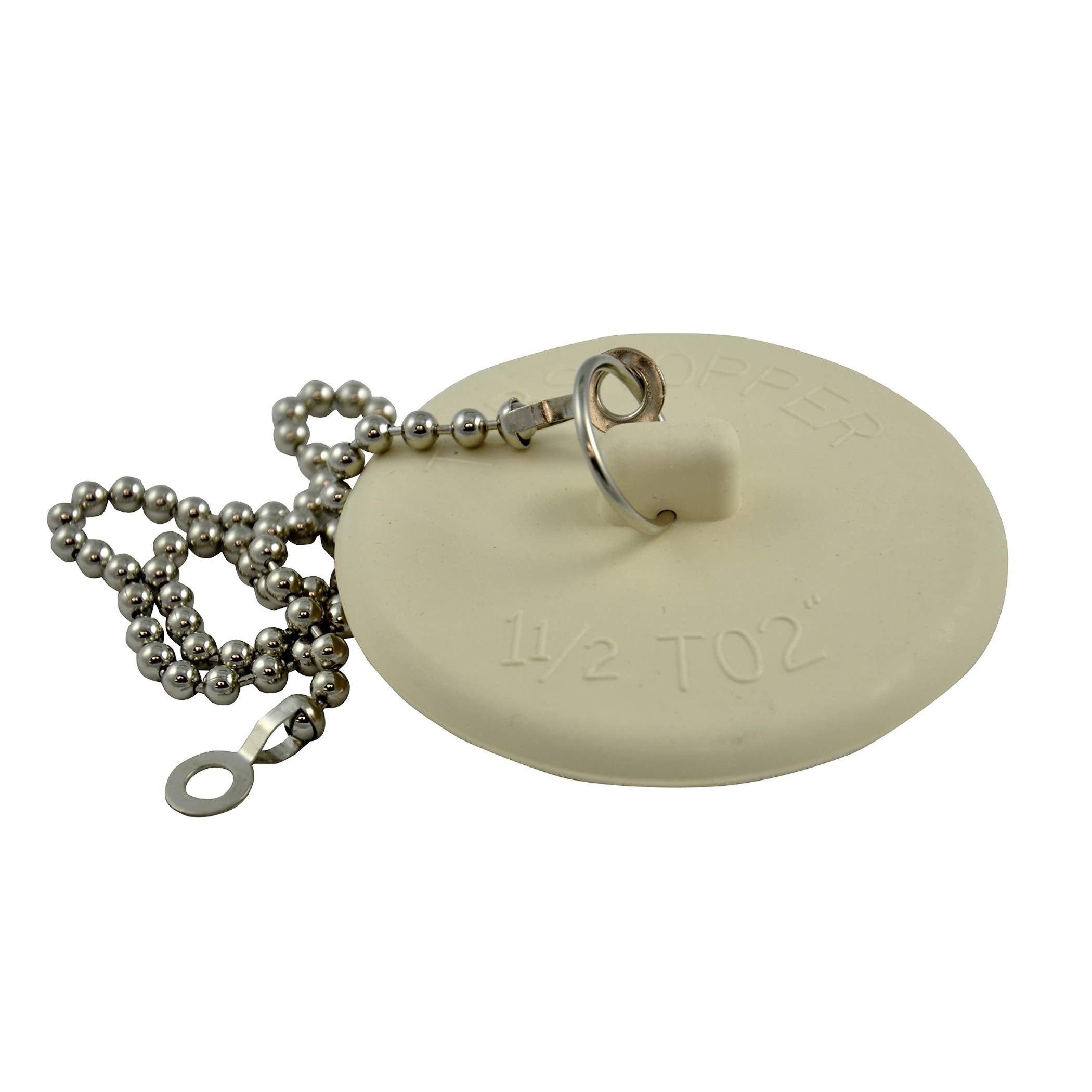 Danco 80783 Fit-All Rubber Stopper, Tub Drain, White