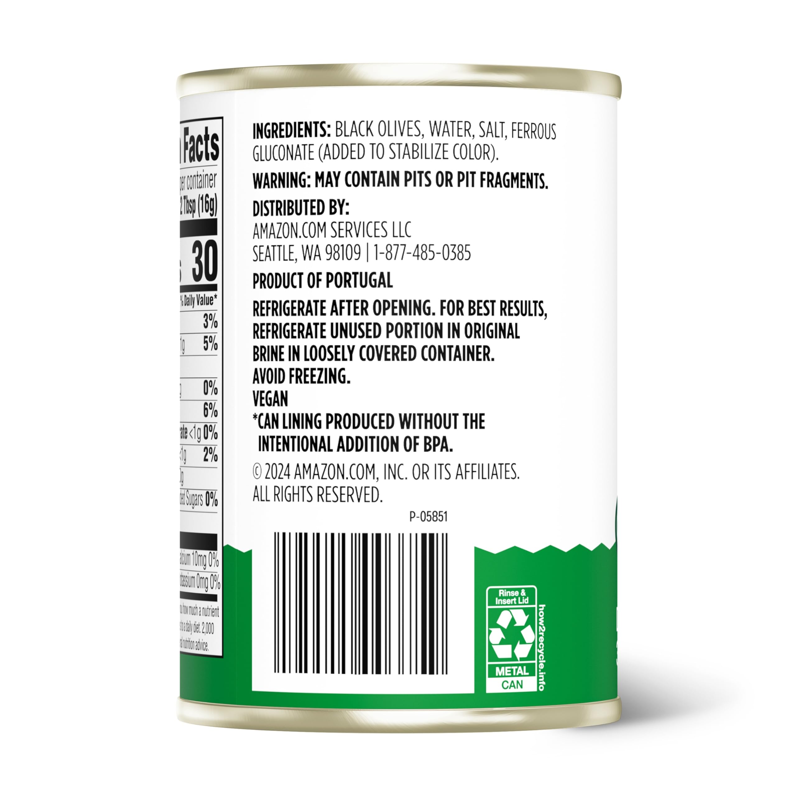 Amazon Grocery, Black Ripe Sliced Olives, 3.8 Oz (Previously Amazon Fresh, Packaging May Vary)