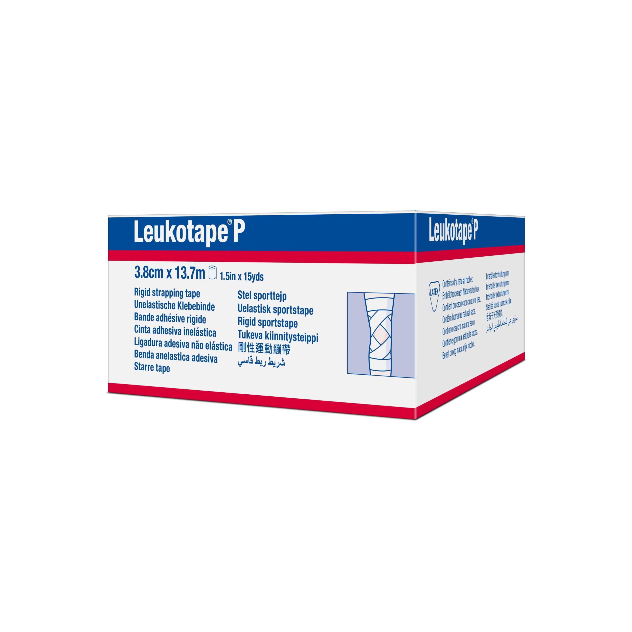 Leukotape P Adhesive Strapping Tape – for Sports Injuries, Strains and Sprains - 1.5 in x 15 yds, Tan, (1 Roll)