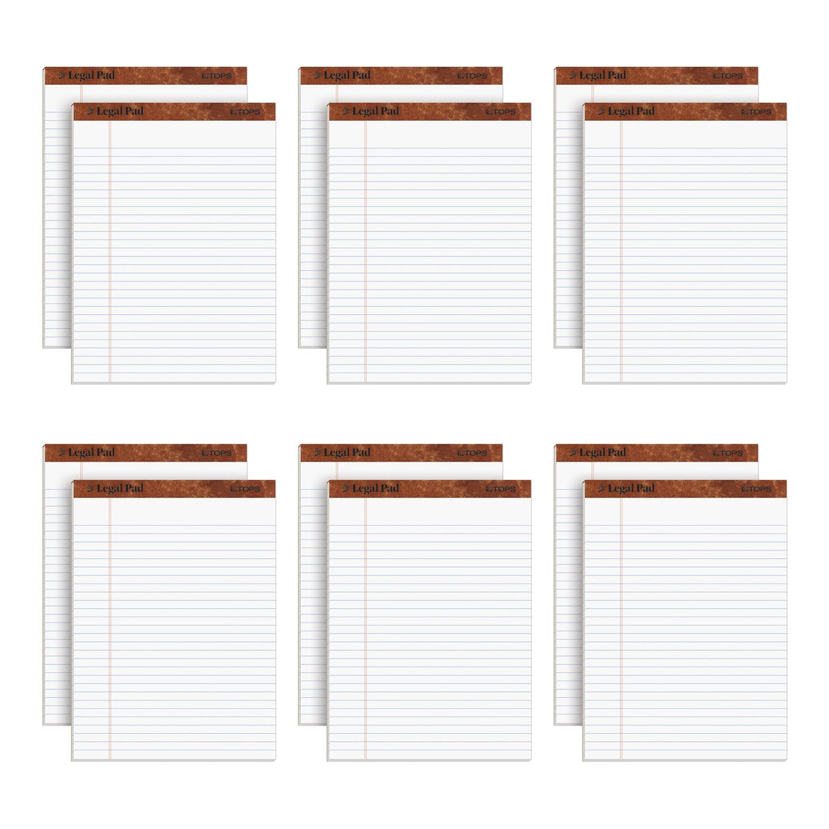 TOPS 8.5 x 11 3/4 Legal Pads, 12 Pack, The Legal Pad Brand, Wide Ruled, White Paper, 50 Sheets Per Writing Pad, Made in the USA (7533)