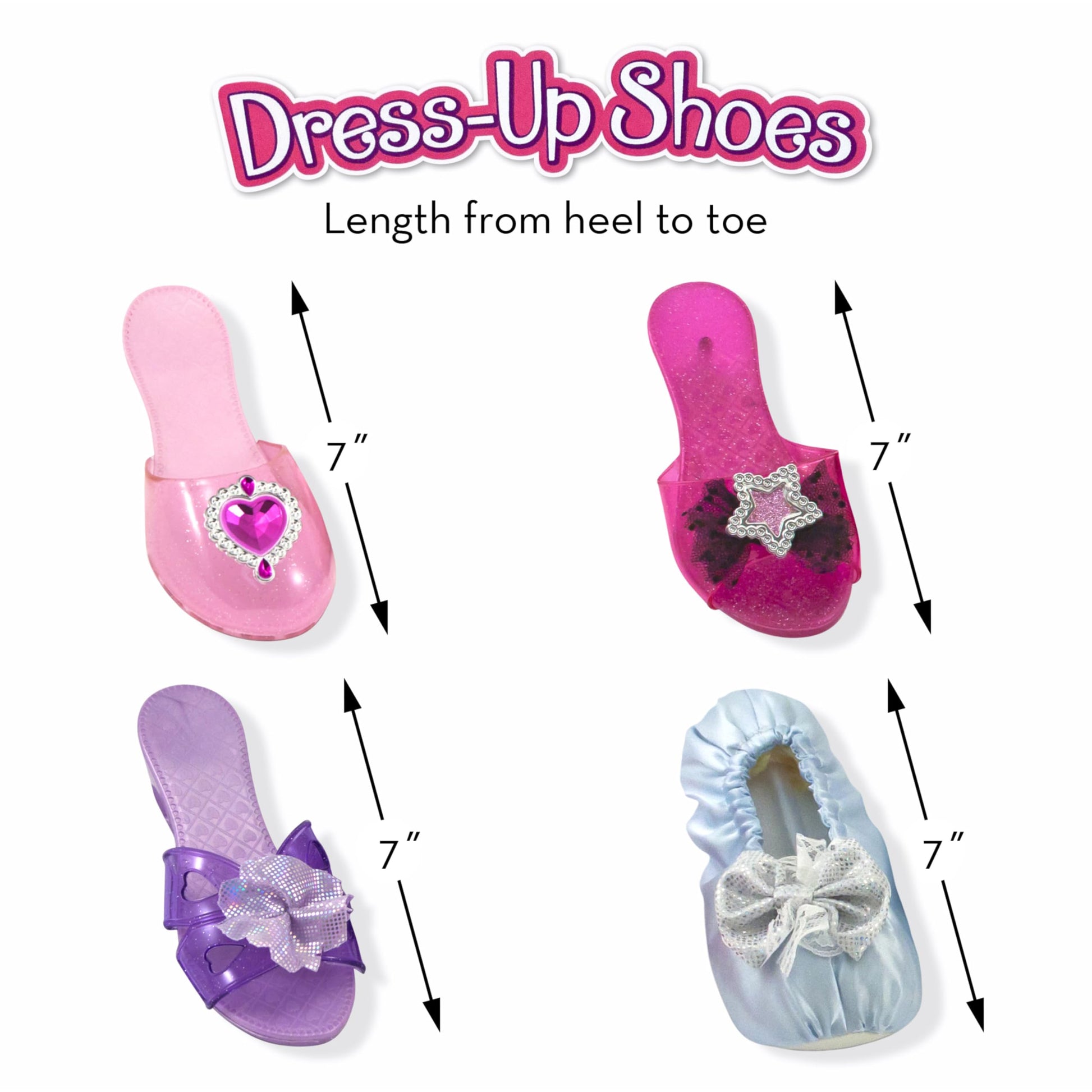 Melissa & Doug Dress-Up Shoes Set for Kids (4 Pairs) – Step In Style! High-Heeled Role Play Shoes – Pretend Play Costume Accessories for Toddlers & Preschool Ages 3+