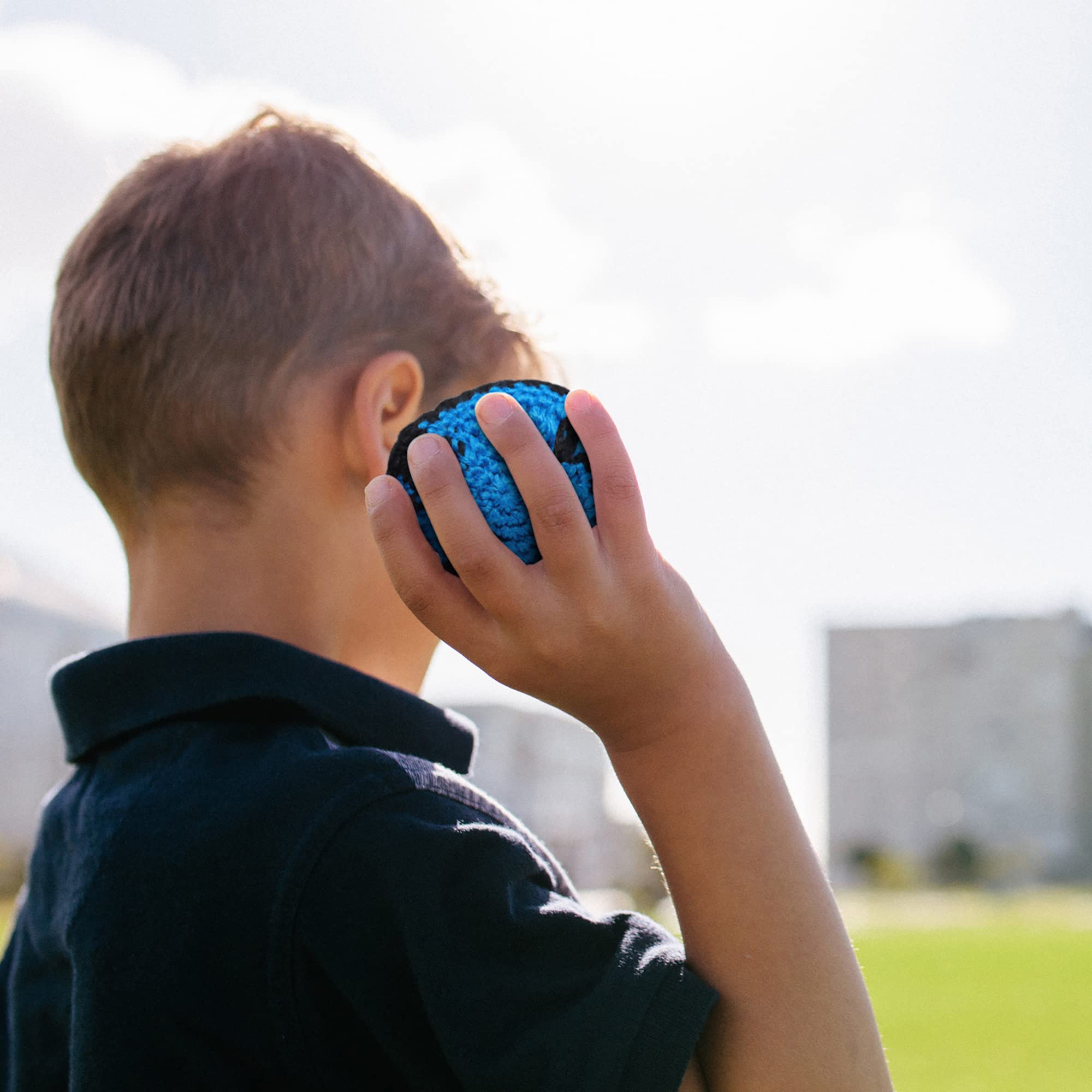 Blulu 5 Pieces Funny Hacky Ball Sacks Assoerted Colors Woven Kickball Soft Knitted Kick Balls for Children and Beginners