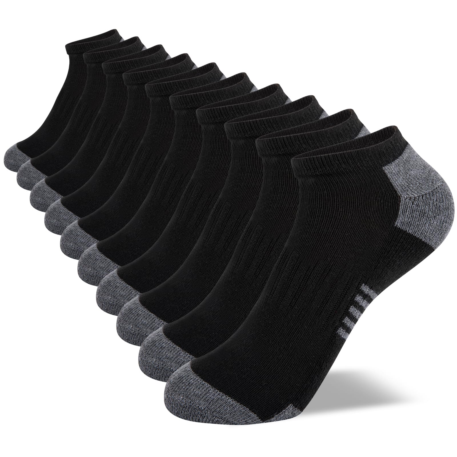 Comfoex 10 Pairs Boys Socks Low Cut Ankle Socks For Kids 8-10 4-6 6-8 Years Old Short Athletic Socks With Cushioned Sole