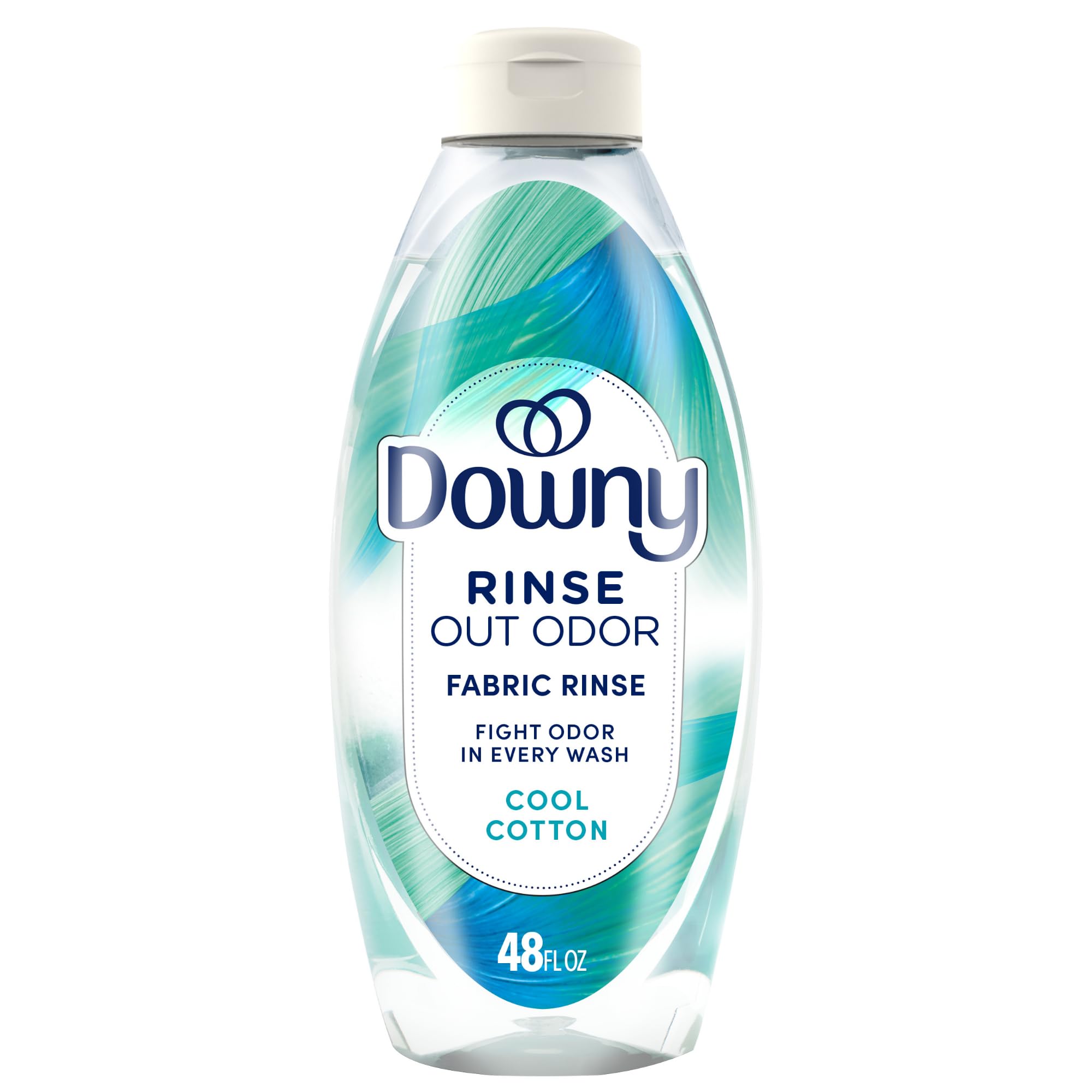 Downy Rinse & Refresh Laundry Odor Remover And Fabric Softener, Cool Cotton, 48 Fl Oz, HE Compatible Laundry Sanitizer, Safe On All Fabrics, Downy Fabric Softener, Liquid Fabric Softener