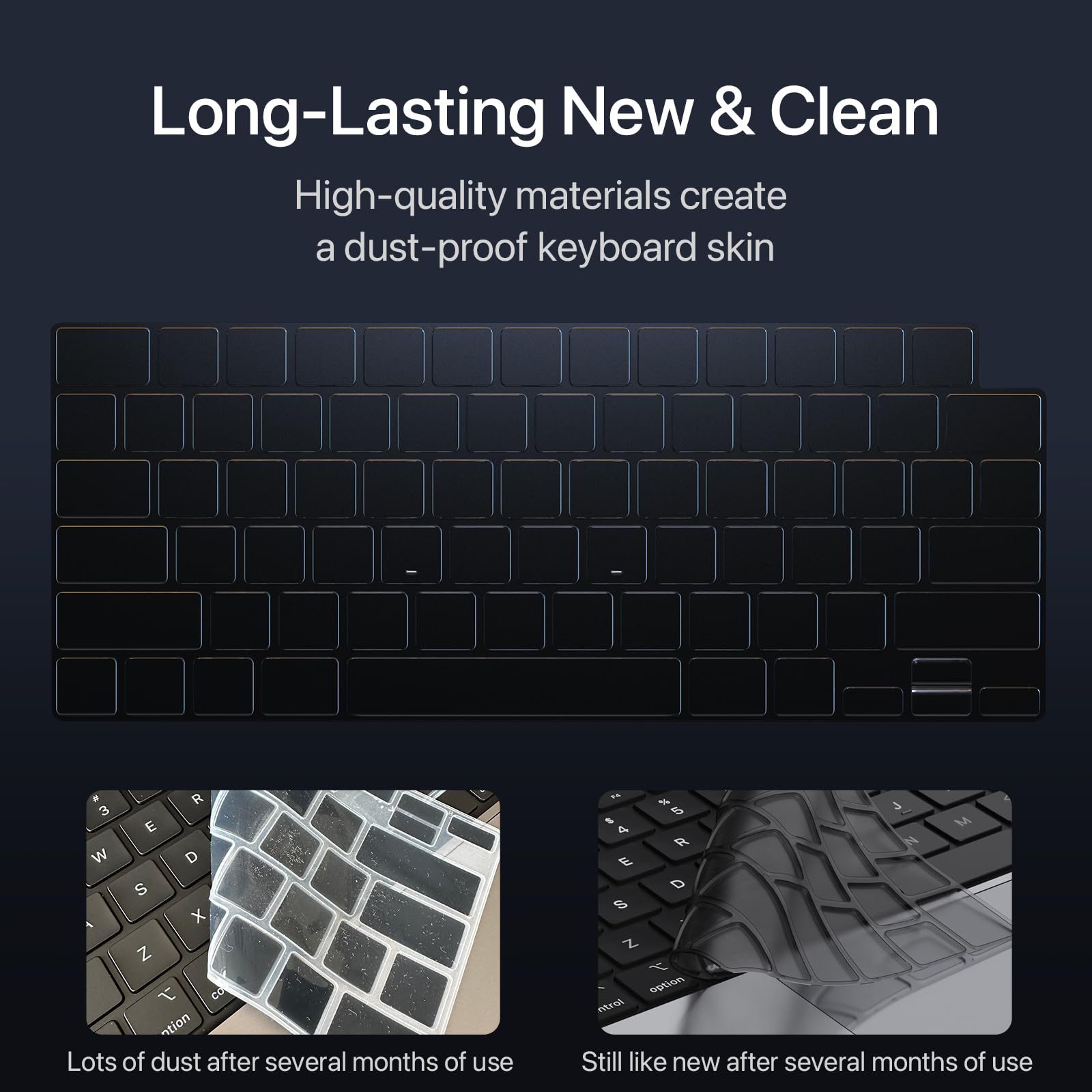 Soonjet Premium Keyboard Cover Protector, Ultra Thin Keyboard Skin for M2 M3 M4 MacBook Air 15", M2 M3 M4 MacBook Air 13.6", 2024 2023 2022 2021 MacBook Pro 14" 16" M4 M3 M2 M1 Chip Pro/Max