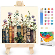 Yezavesu Framed Paint by Numbers Kit for Adults Beginner & Kids Ages 8-12, Book Paint by Numbers Without Easel, DIY Number Painting for Adults Flowers for Home Wall Decor Gift 10x 10 inch