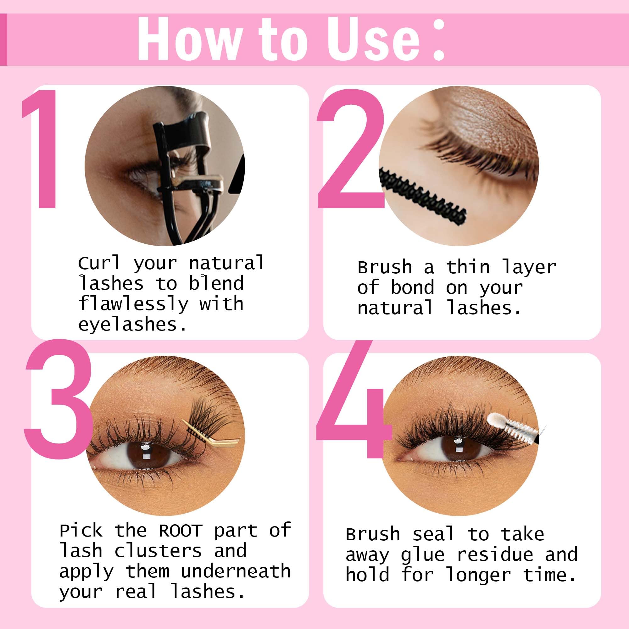 LA MAESII Lash Cluster Bond and Seal Waterproof Glue for Eyelash Clusters 10ml 2-in-1 Home Use Strong Hold 72H