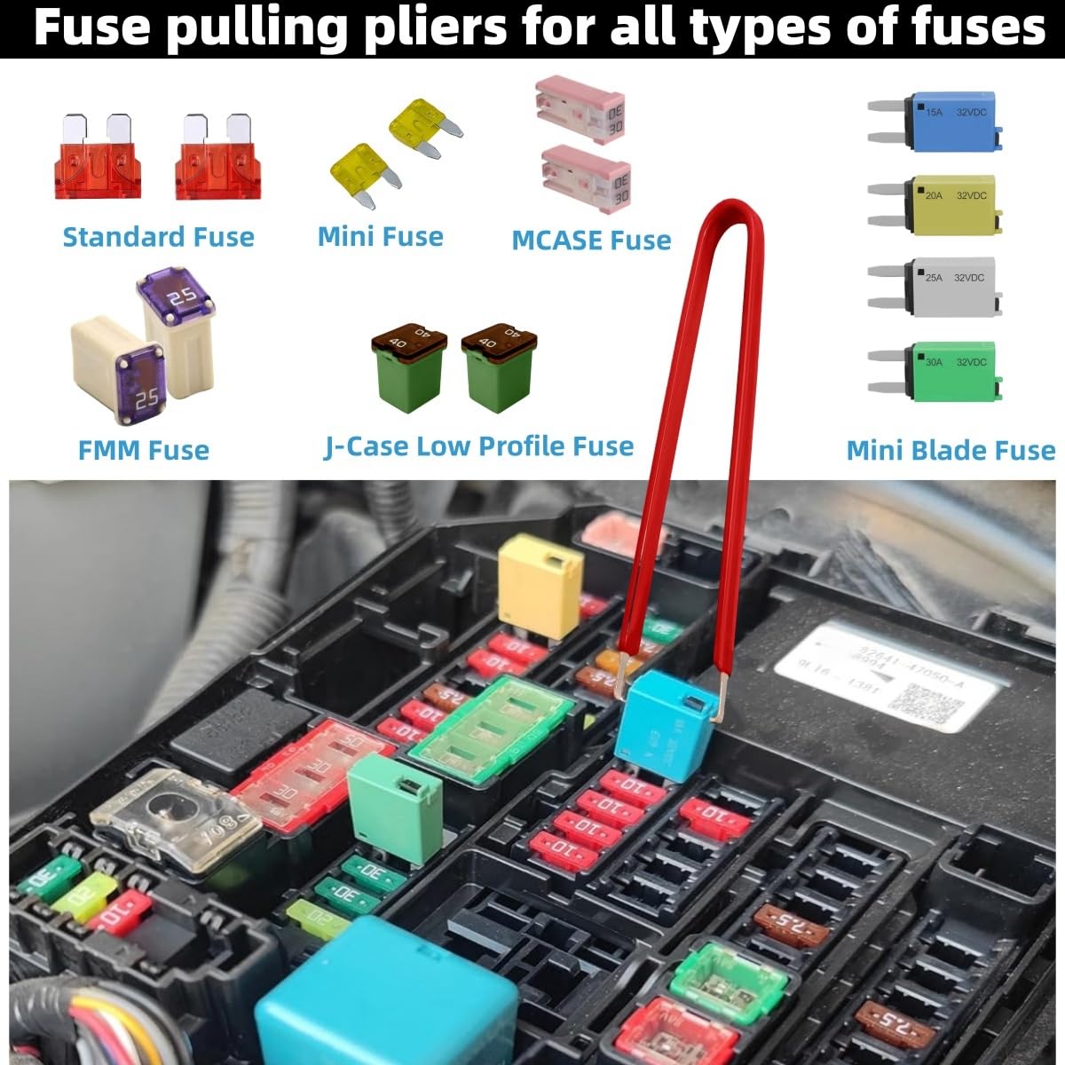 LZLINYJLONG Relay Puller Pliers Relay and Fuse Remover Tool, Automotive Relay FMM Fuses Puller Tool, Car Vehicle Battery Terminal Wiper Remover