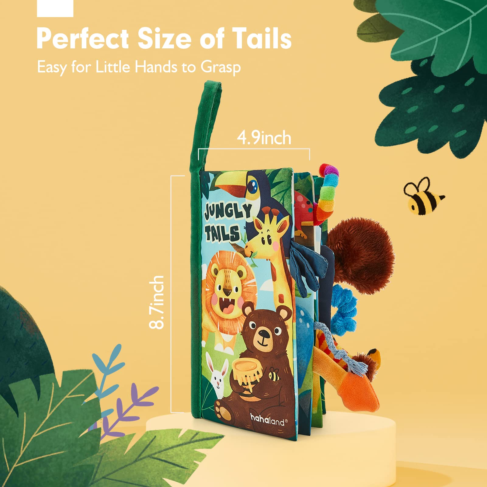 hahaland Baby Books 0-6 Months,Infant Tummy Time Toy Sensory Toys 6 to 12 Months Touch Feel Book Travel Toy Gifts for Boy Girl 0-3 Month Baby Shower Christmas Birthday Gifts Stocking Stuffers (Single)