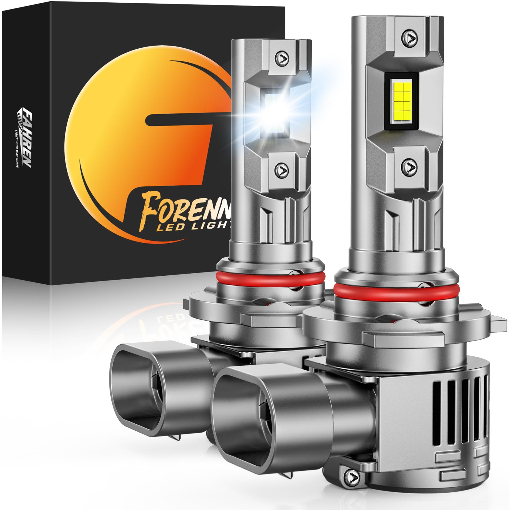 Fahren New 9012 Bulb, % Ultra-Brighter, 1:1 Size Hir2 Driving Light, 60000HRS+ Lifespan, IP68 Plug and Play, Pack of 2