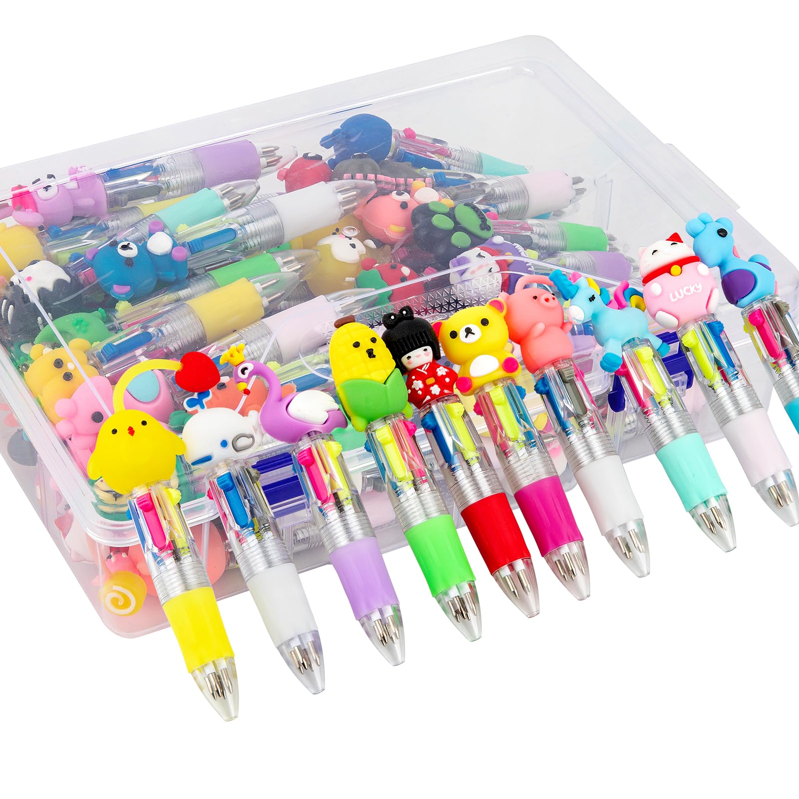 HNSYYF Multicolor Pen in One - Cute Pens for Kids - 60-Pack Multicolor Pens, Perfect for Birthdays and Children's Parties - Delightful Multi Color Pen Gifts