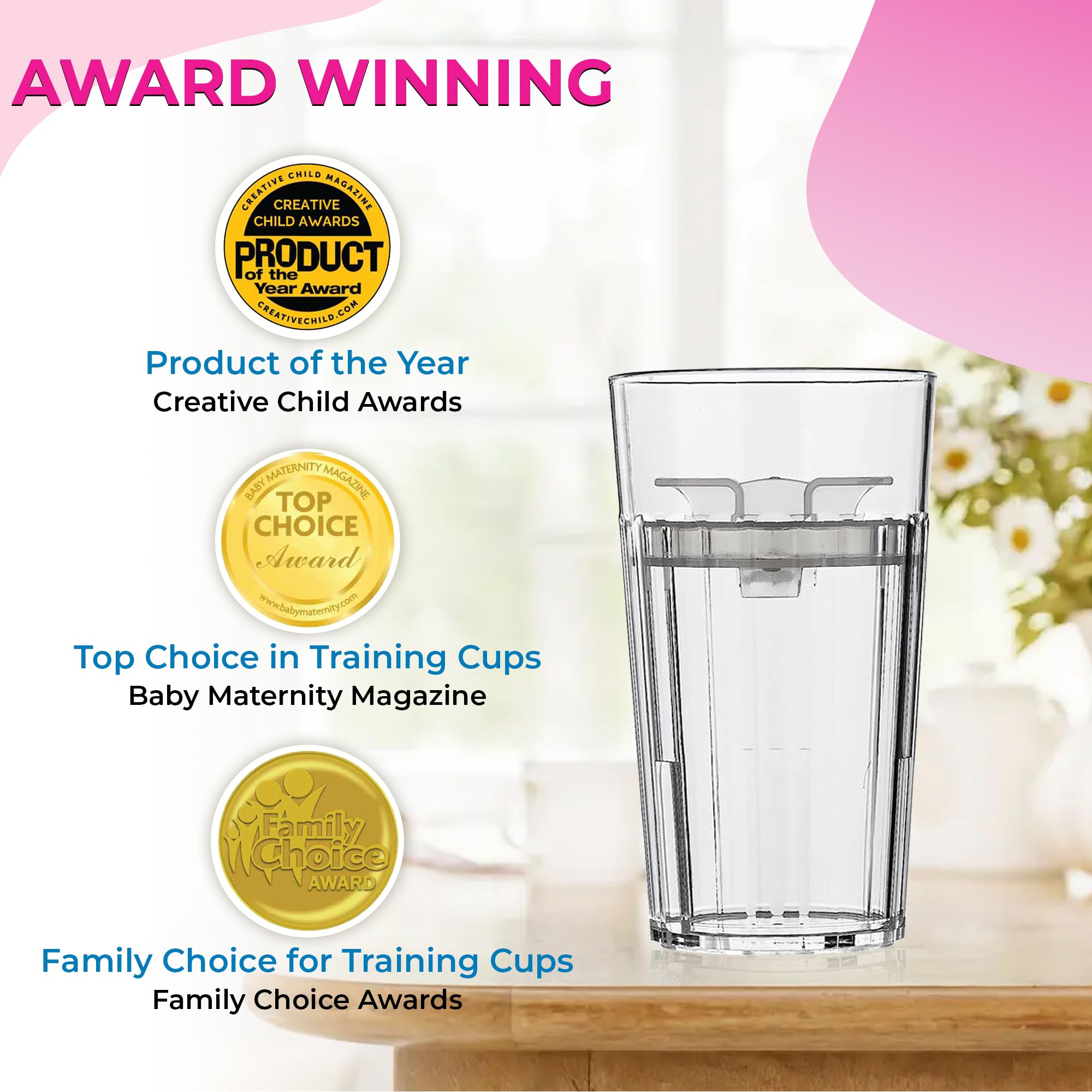 BUNDLE: Reflo Smart Cup (Clear 1-Pack) Open Training Cup, Toddler Cup, 360 Control-Flow, AND free training and use e-guide via QR code on packaging.