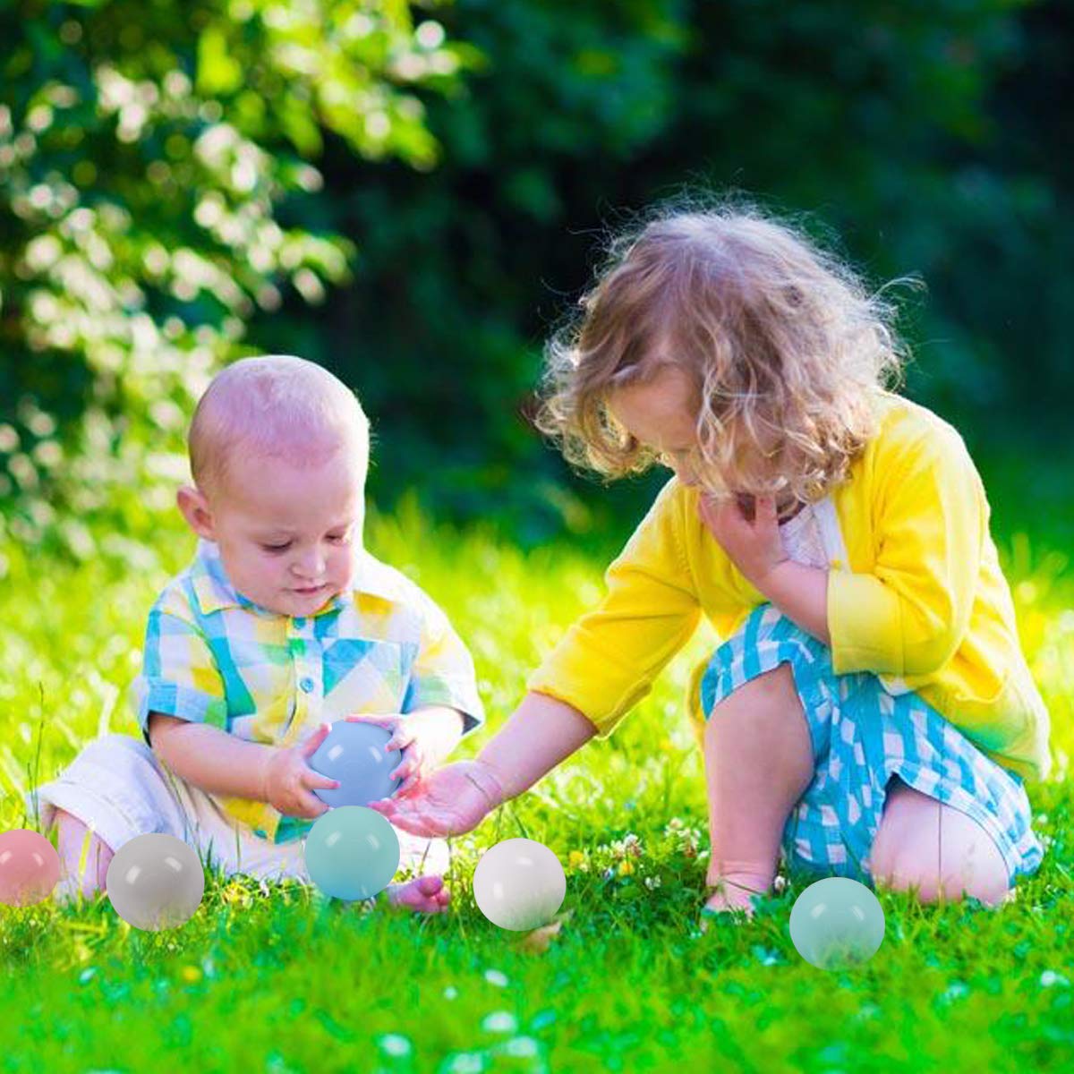 LANGXUN 50 100 200 Balls Soft Plastic Ball Pit Balls for Kids, Gift for Baby Toddler Birthday Christmas, Ball Pit Play Tent, Baby Kiddie Pool Water Toys, Party Decoration