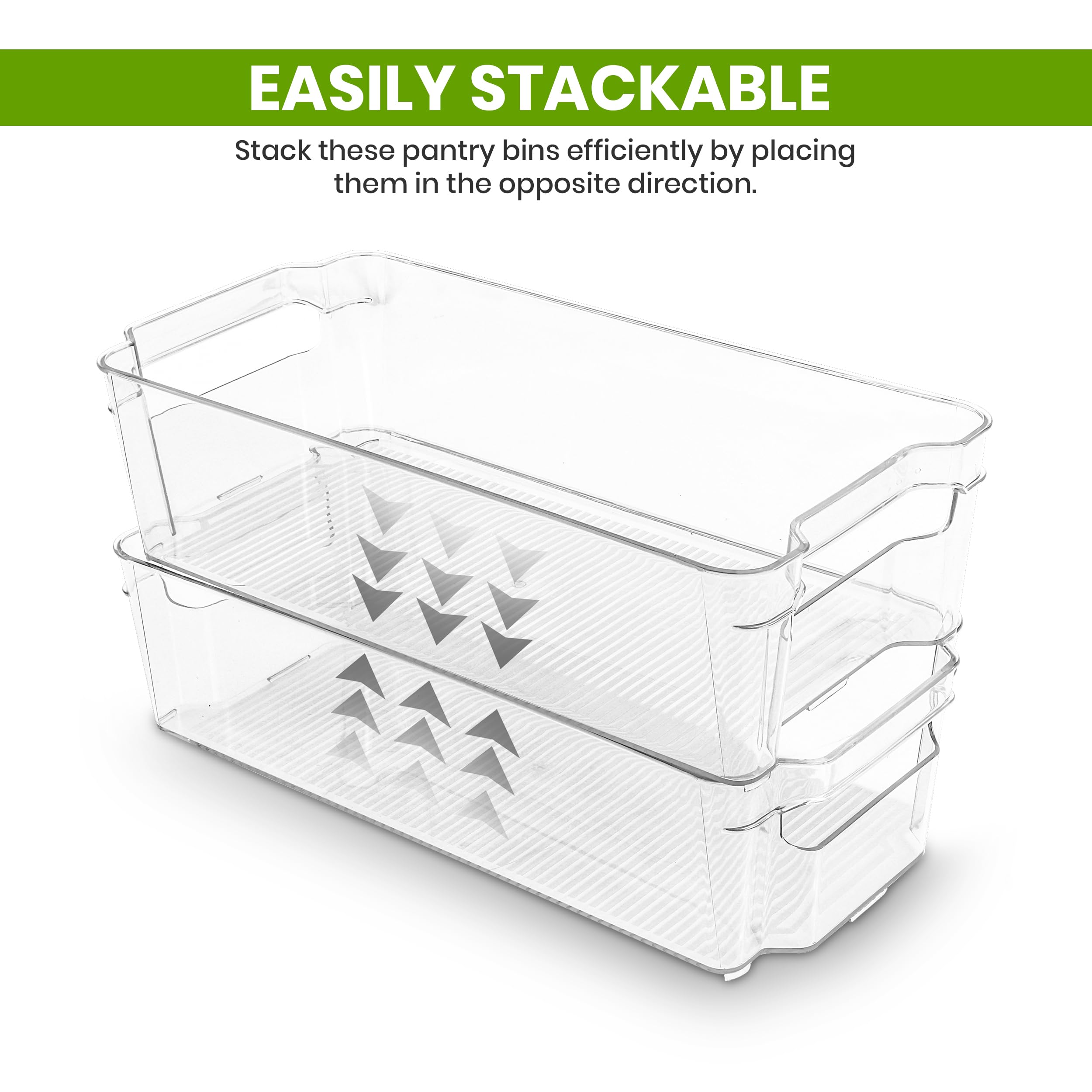 Utopia Home - Fridge Organizer Bins - Refrigerator Organizing Bins - Pantry Organizers & Storage - Stackable for Home & Kitchen Pantry Organization - Clear Plastic Containers (8 Pack)