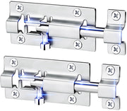 FATLODA 2 Pack Barrel Bolt Latch, 3 Inches Slide Latch Lock, Thickened Stainless Steel Sliding Locks for Door, Brushed Finish Sliding Bolt Lock Latches with 12PCS Screws