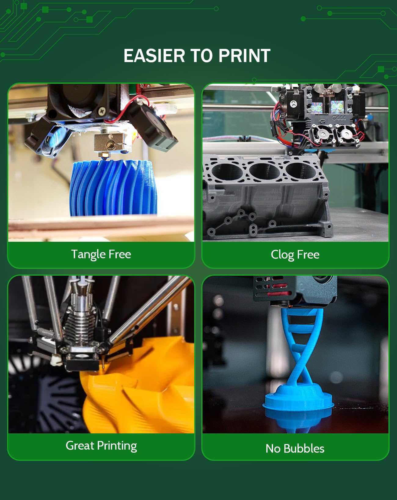 DURAMIC 3D PLA Glow Green in The Dark Filament 1.75mm 1Kg, 3D Printing Luminous Filament 1.75mm Dimensional Accuracy +/- 0.02 mm, Fit Most FDM 3D Printers